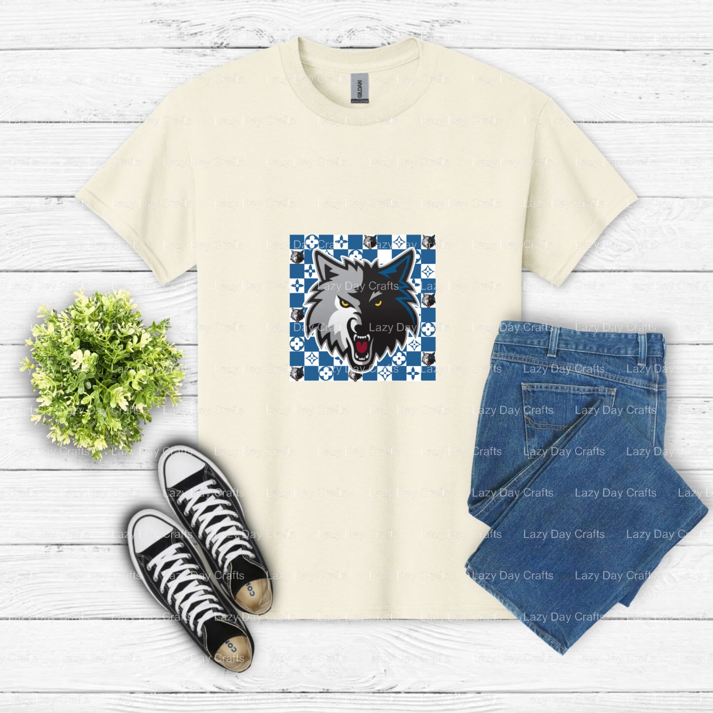 TIMBERWOLVES Wolf Head – Fan Gear DTF Transfer (view 1 of 2) – by Lazy Day Crafts – DTF Transfers – DTF Transfers, Premade...