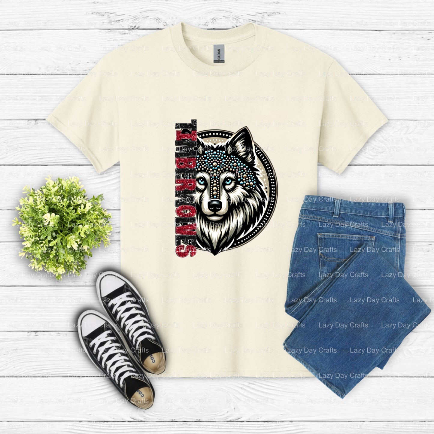 TIMBERWOLVES Wolf Head – Fan Gear DTF Transfer (view 2 of 2) – by Lazy Day Crafts – DTF Transfers – DTF Transfers, Premade...