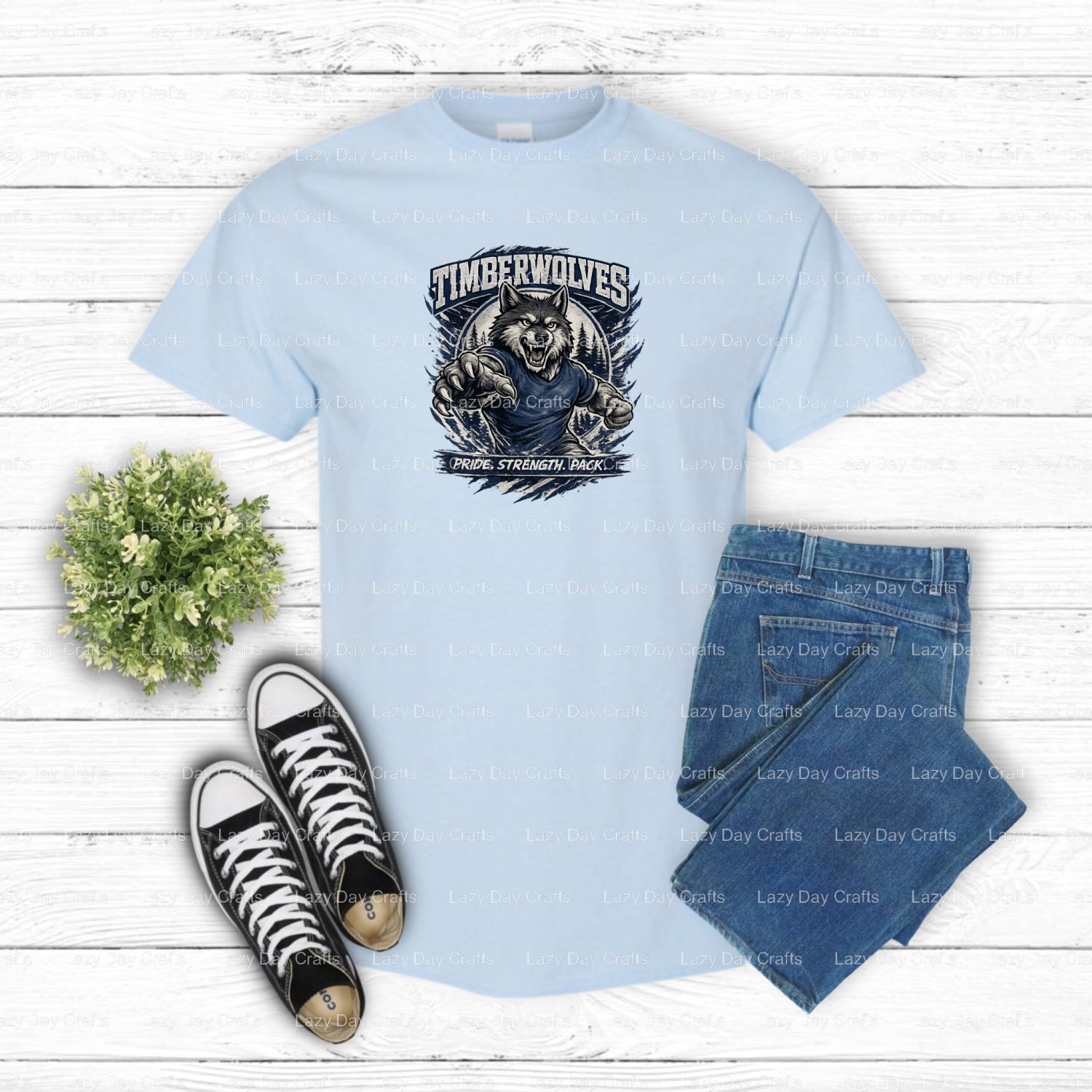 TIMBERWOLVES Wolf Head – Fan Gear DTF Transfer (view 2 of 2) – by Lazy Day Crafts – DTF Transfers – DTF Transfers, DTF Tra...