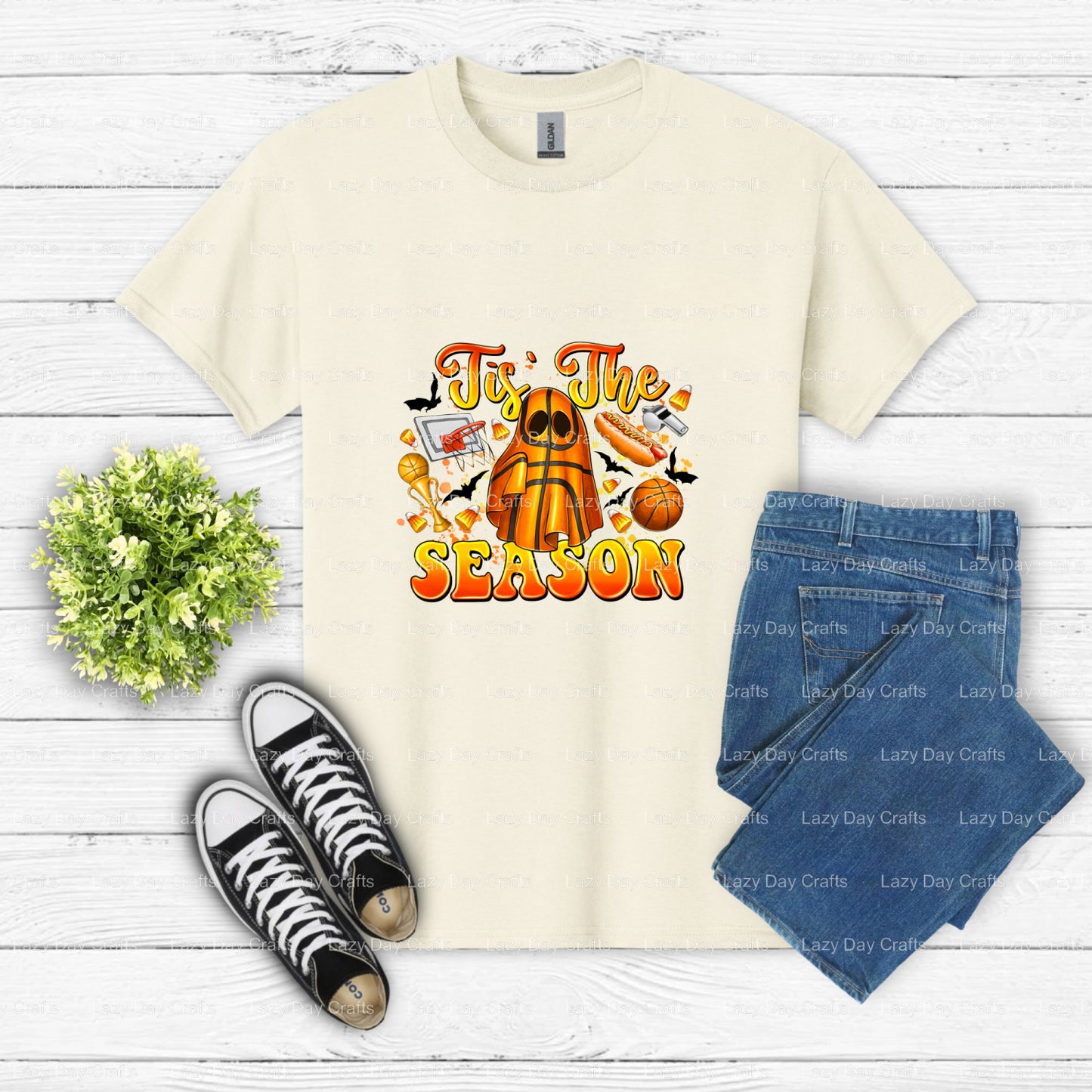 Tis the Season Basketball – Basketball DTF Transfer (view 2 of 2) – by Lazy Day Crafts – DTF Transfers – DTF Transfers, Pr...