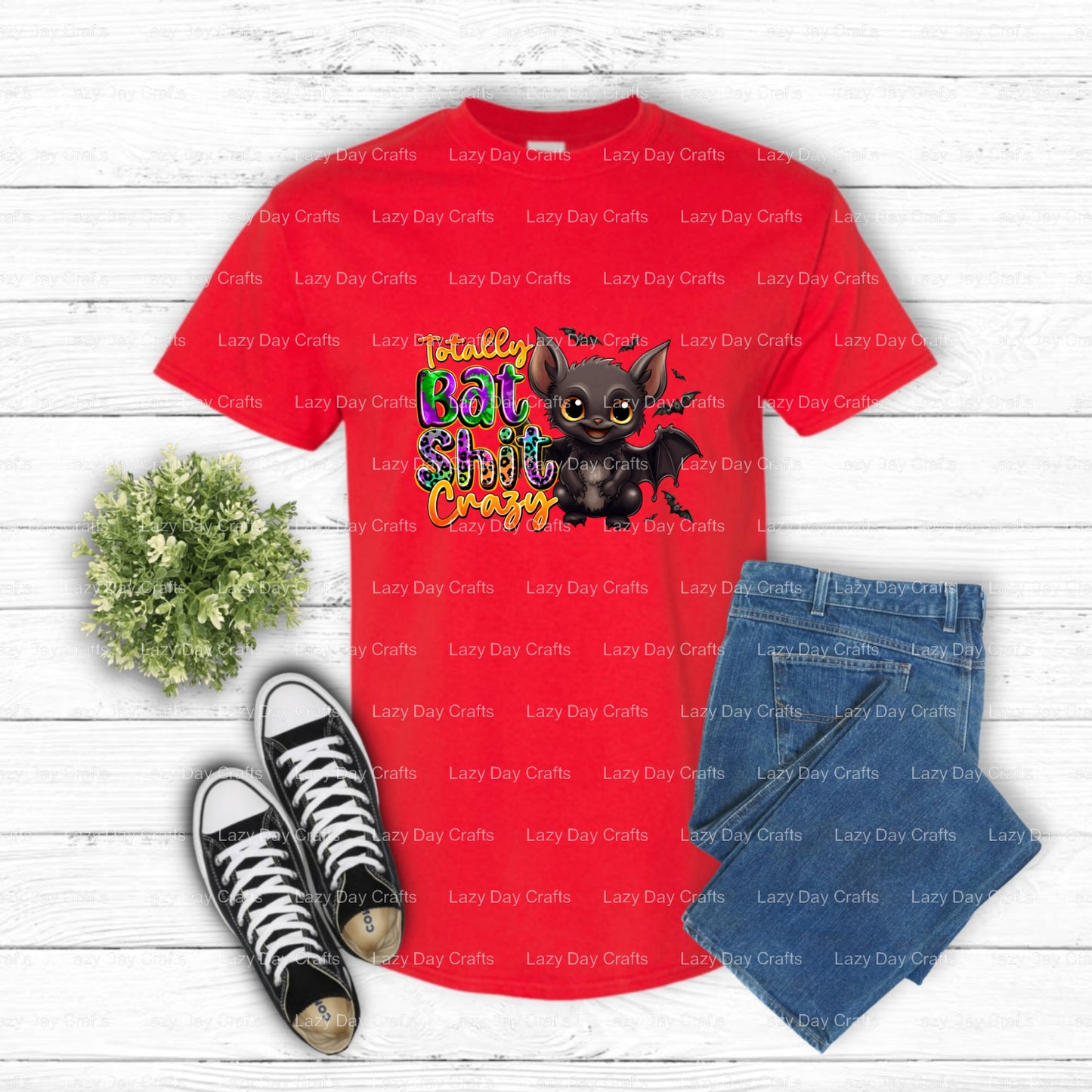 Totally Bat Shit Crazy – DTF Transfer (view 1 of 2) – by Lazy Day Crafts – DTF Transfers – DTF Transfers, Premade DTF