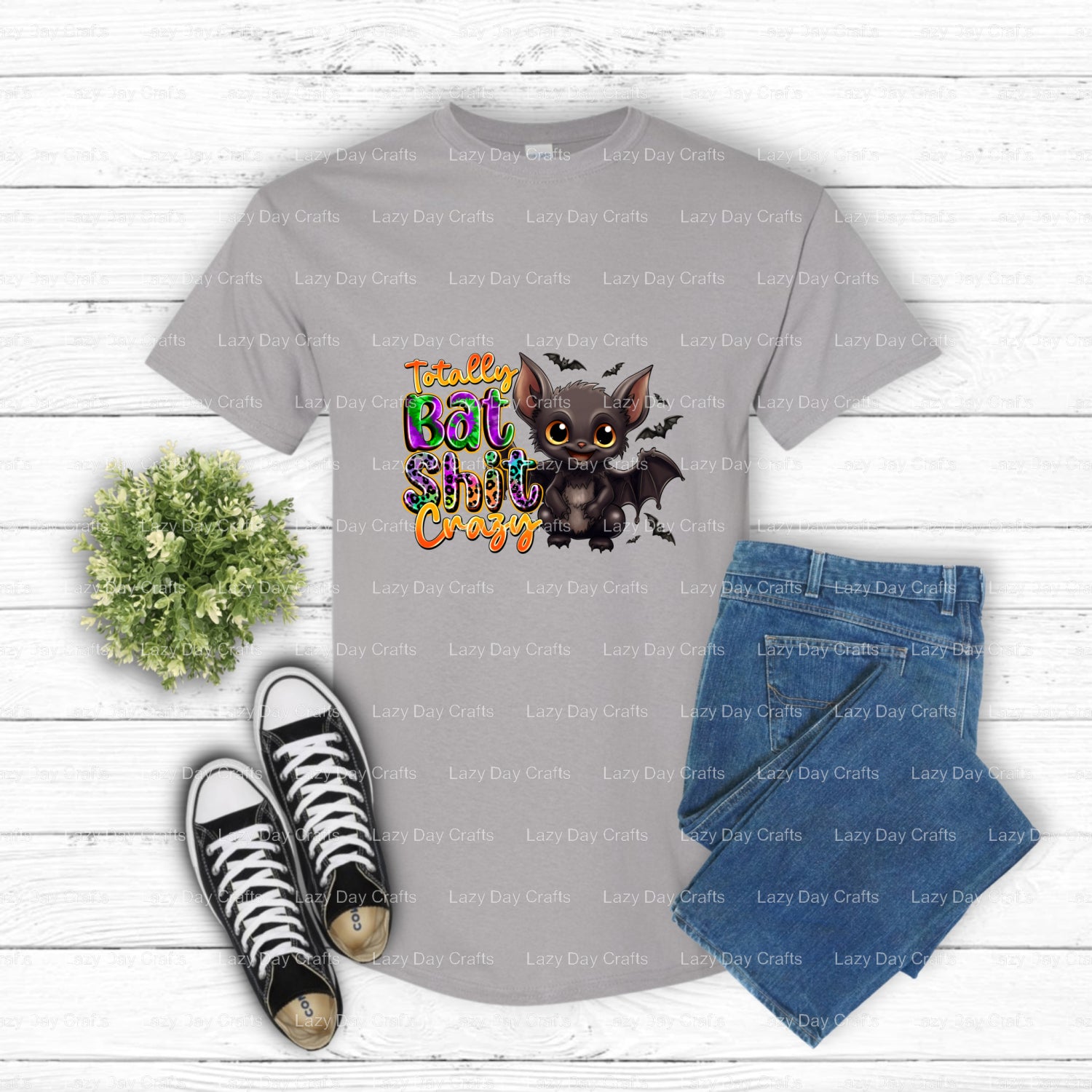 Totally Bat Shit Crazy – DTF Transfer (view 2 of 2) – by Lazy Day Crafts – DTF Transfers – DTF Transfers, Premade DTF