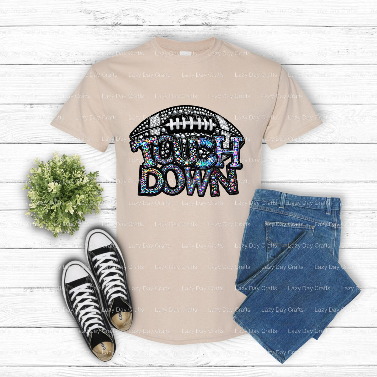 TOUCHDOWN – Football DTF Transfer (view 2 of 2) – by Lazy Day Crafts – DTF Transfers – DTF Transfers, Premade DTF