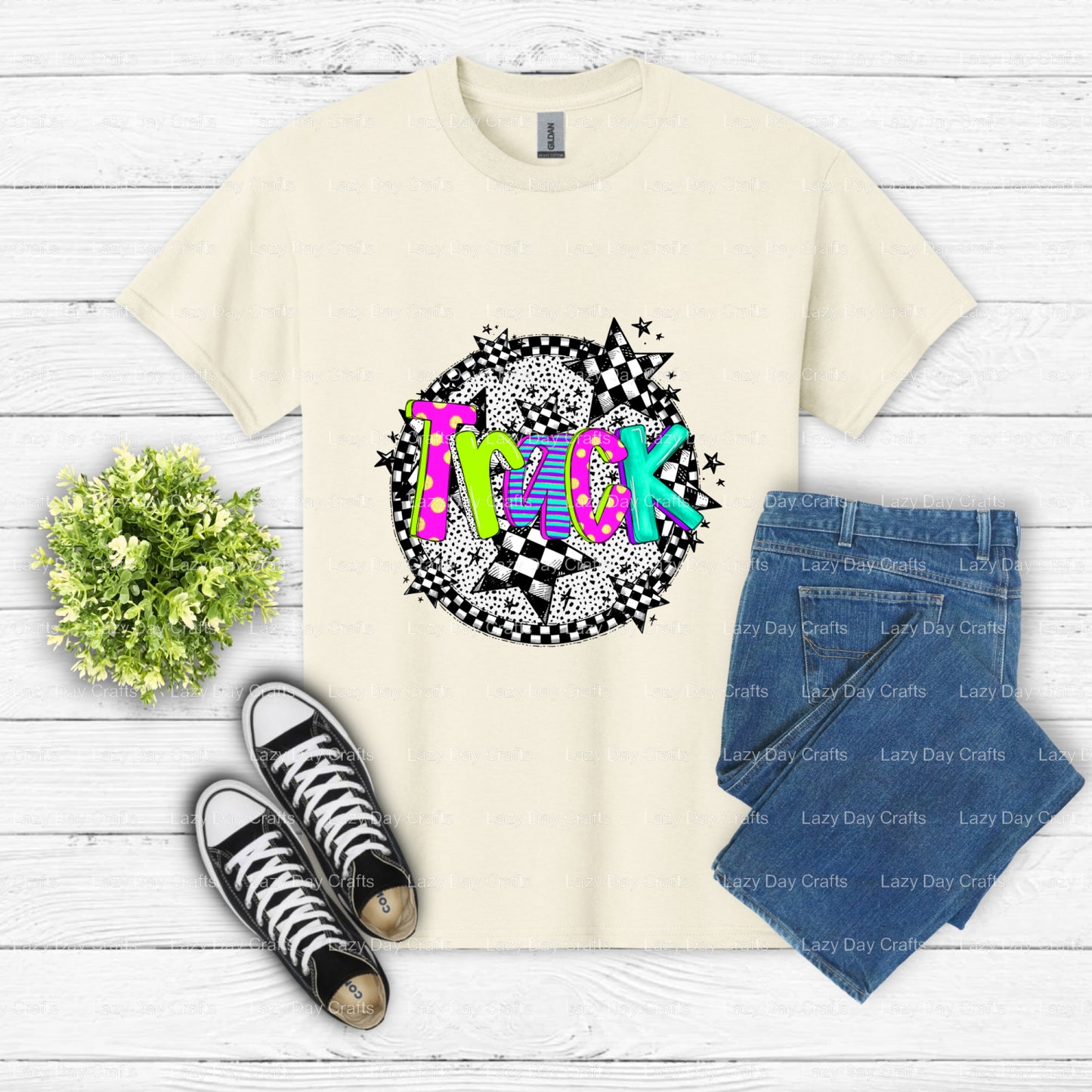 TRACK – DTF Transfer (view 2 of 2) – by Lazy Day Crafts – DTF Transfers – DTF Transfers, Premade DTF
