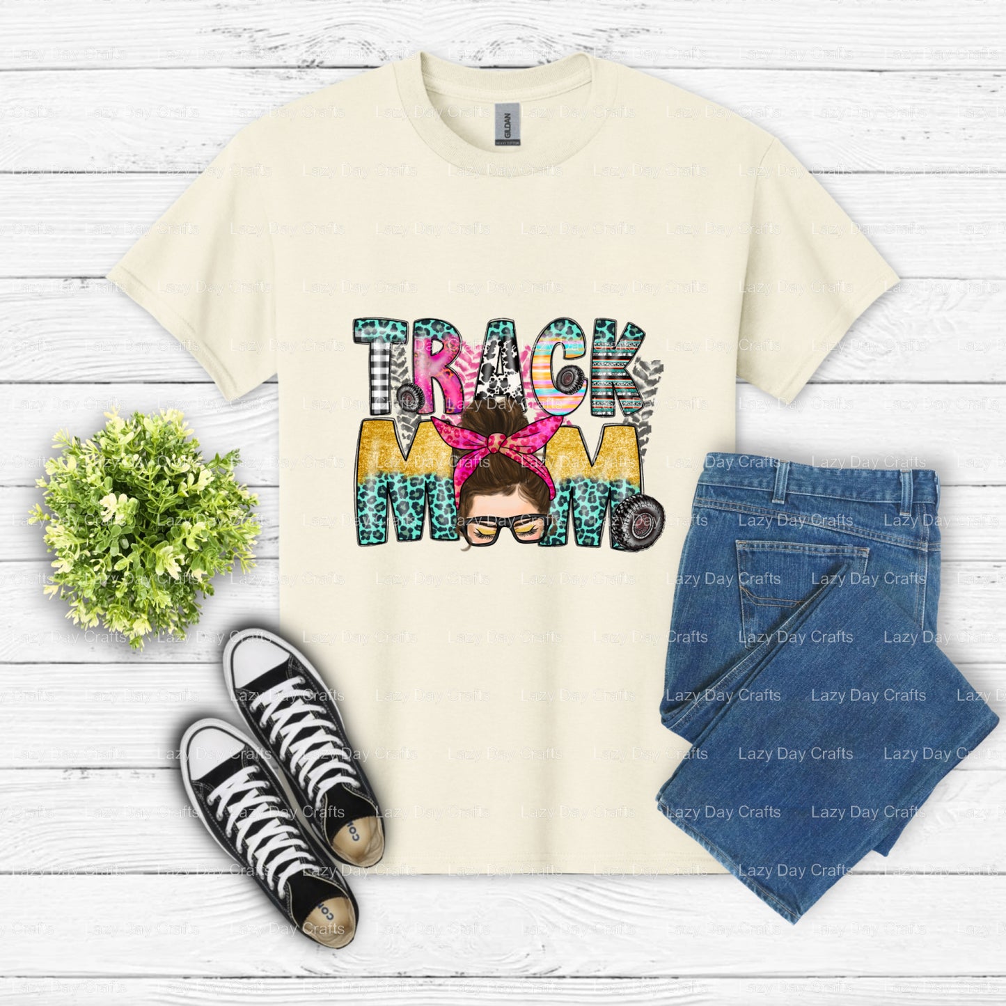 Track Mom – Custom Apparel DTF Transfer (view 2 of 2) – by Lazy Day Crafts – DTF Transfers – DTF Transfers, custom apparel