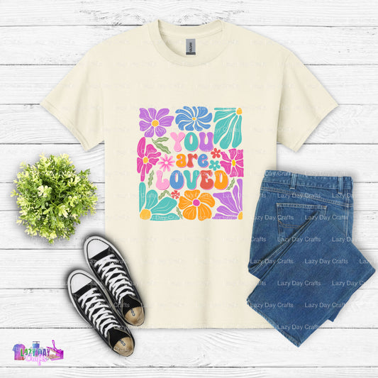 U ARE LOVED – DTF Transfer (view 1 of 2) – by Lazy Day Crafts – DTF Transfers – DTF Transfers, Premade DTF