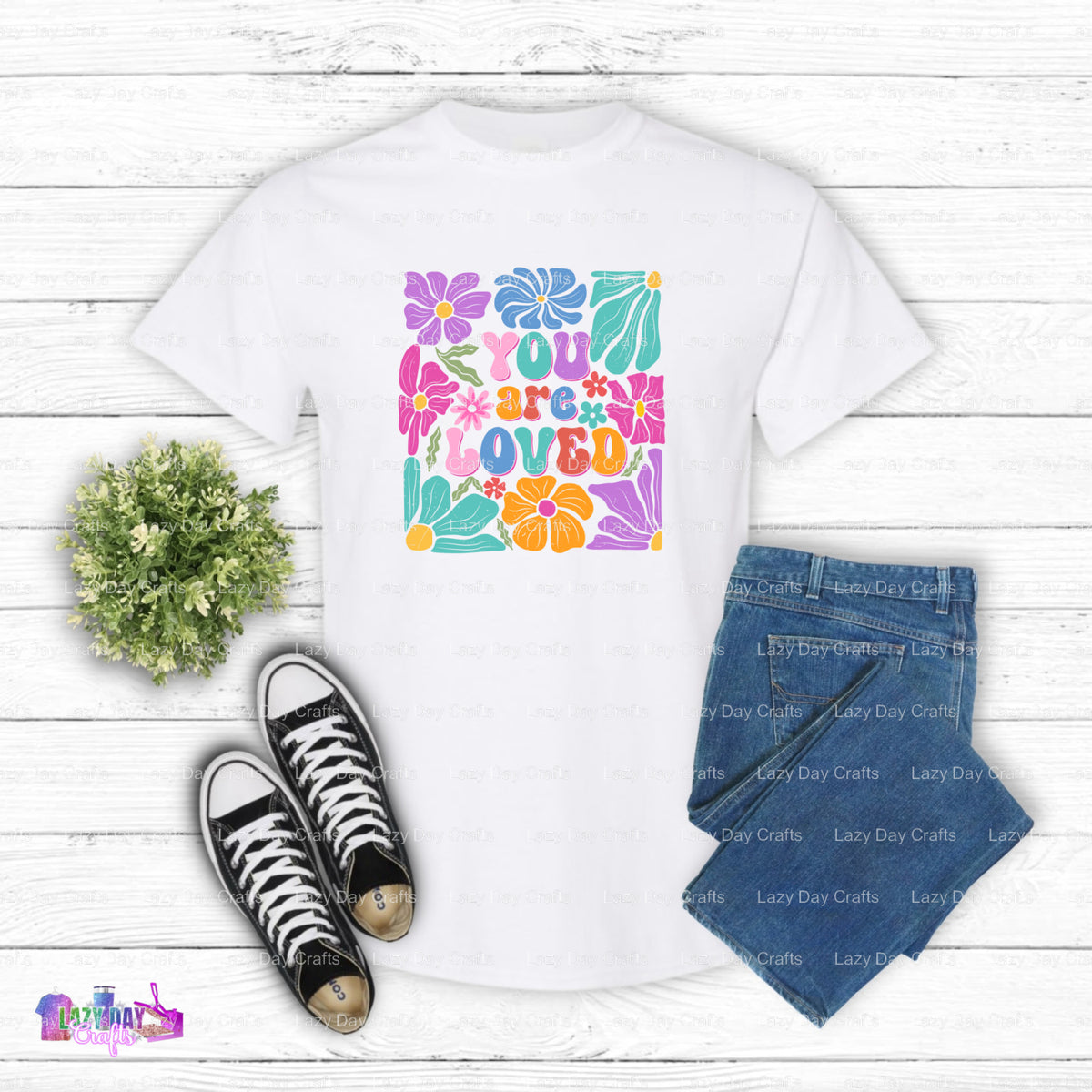 U ARE LOVED – DTF Transfer (view 2 of 2) – by Lazy Day Crafts – DTF Transfers – DTF Transfers, Premade DTF