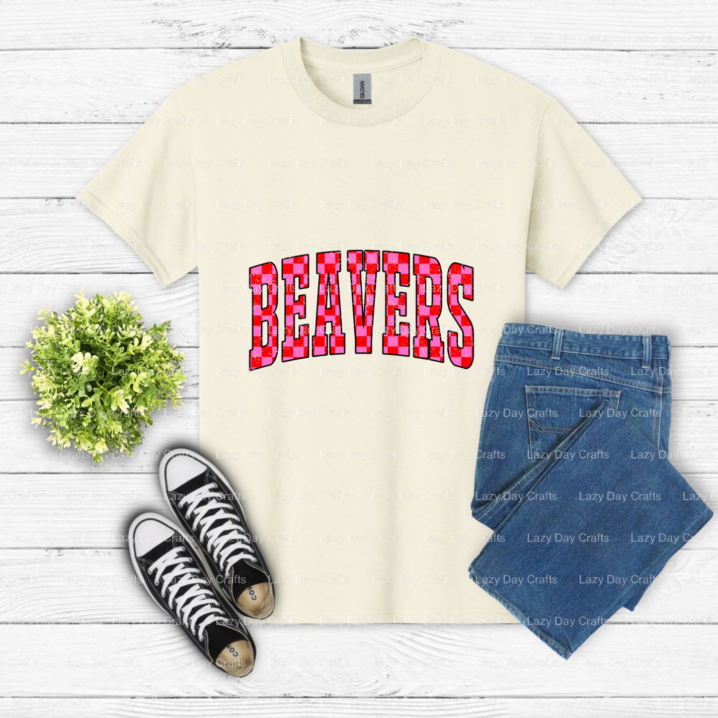 Varsity Beavers Mascot – School Spirit DTF Transfer (view 1 of 2) – by Lazy Day Crafts – DTF Transfers – School Mascot, Ap...