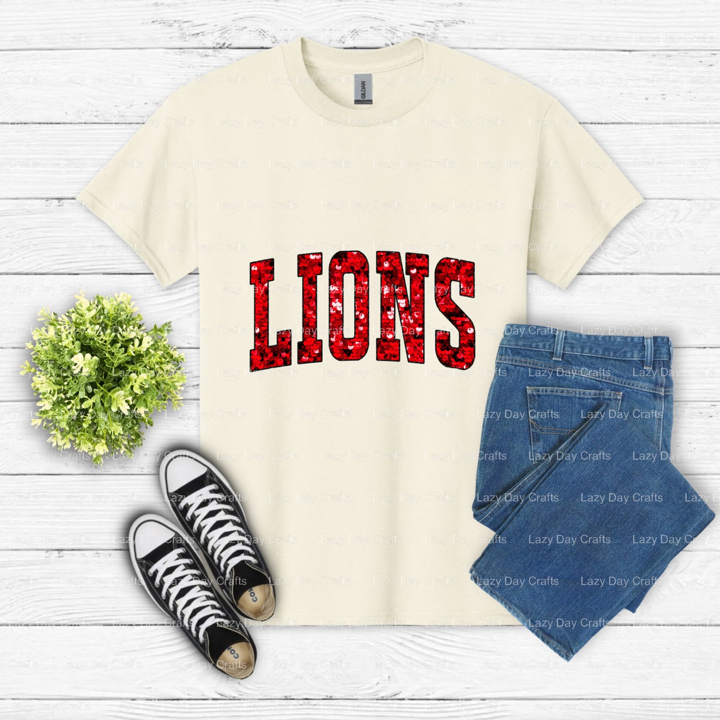 VARSITY LIONS – School Mascot DTF Transfer (view 2 of 2) – by Lazy Day Crafts – DTF Transfers – school mascot, School Spirit