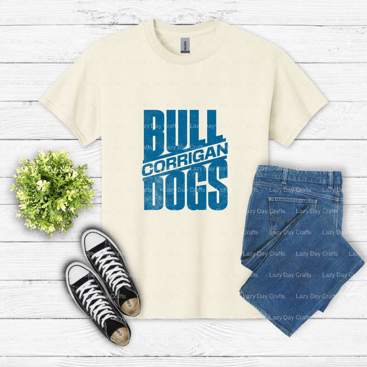 Victory Through Sweat Bulldogs – School Mascot DTF Transfer (view 1 of 2) – by Lazy Day Crafts – DTF Transfers – School Ma...