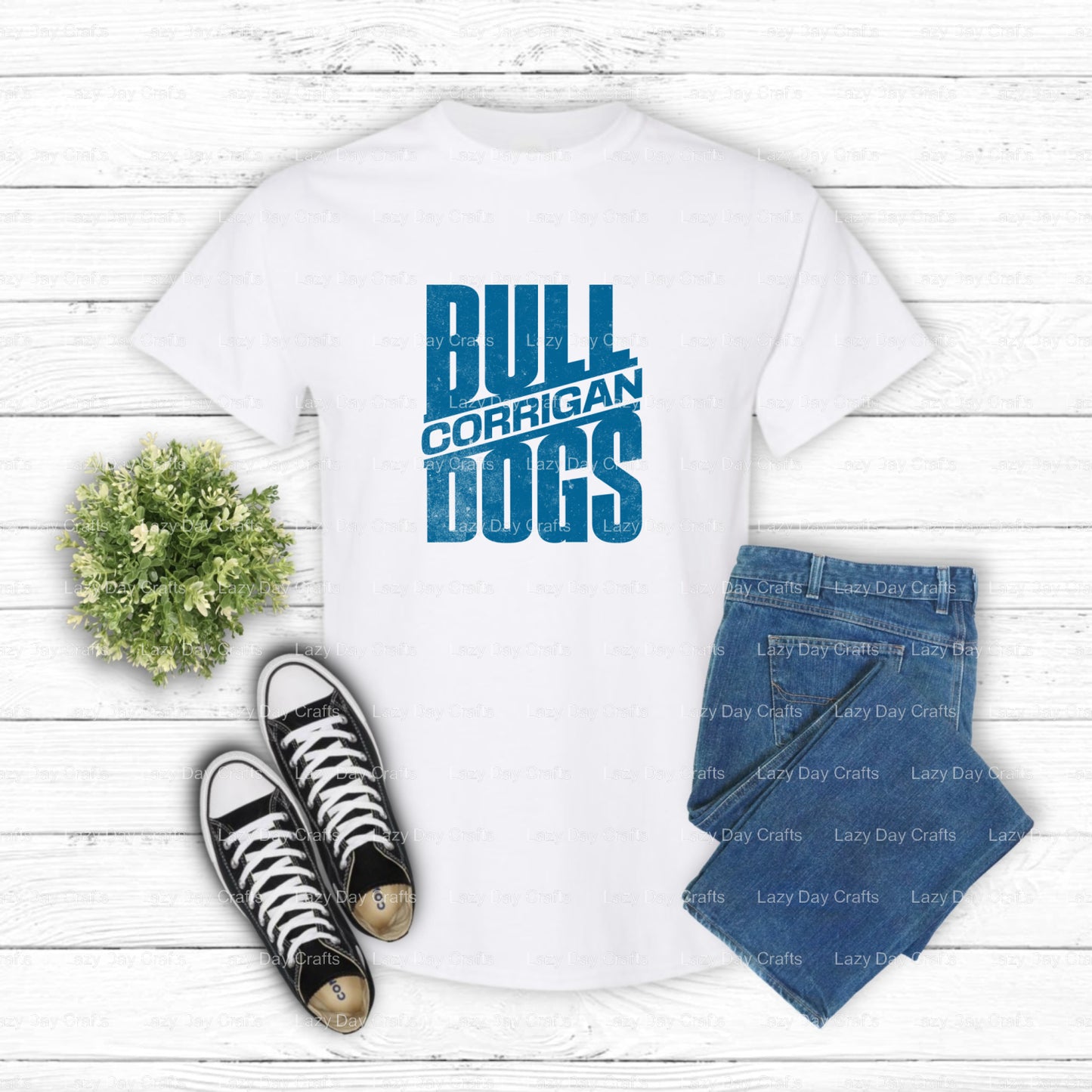 Victory Through Sweat Bulldogs – School Mascot DTF Transfer (view 2 of 2) – by Lazy Day Crafts – DTF Transfers – School Ma...