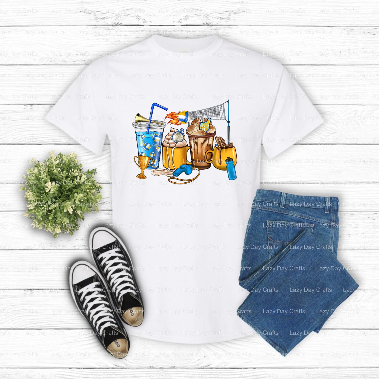 Volleyball & Coffee – Volleyball DTF Transfer (view 1 of 2) – by Lazy Day Crafts – DTF Transfers – Volleyball, DTF Transfers