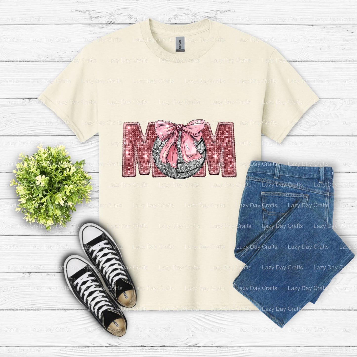 VOLLEYBALL MOM – Volleyball DTF Transfer (view 2 of 2) – by Lazy Day Crafts – DTF Transfers – DTF Transfers, Premade DTF