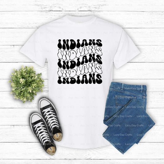 Wavy Indians Mascot – School Spirit DTF Transfer (view 1 of 2) – by Lazy Day Crafts – DTF Transfers – School Mascot, Schoo...