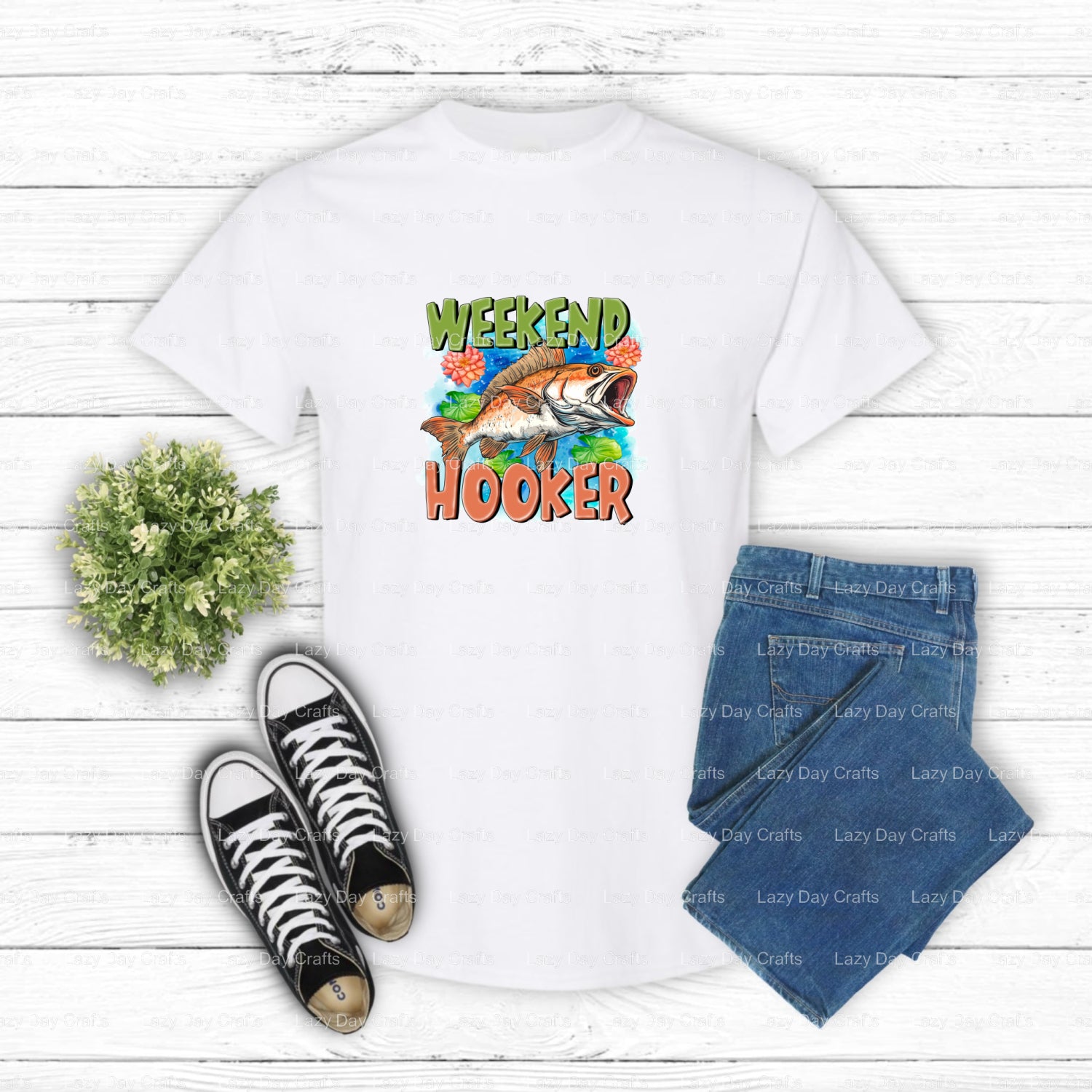 WEEKEND HOOKER – Fishing DTF Transfer (view 1 of 2) – by Lazy Day Crafts – DTF Transfers – DTF Transfers, custom apparel