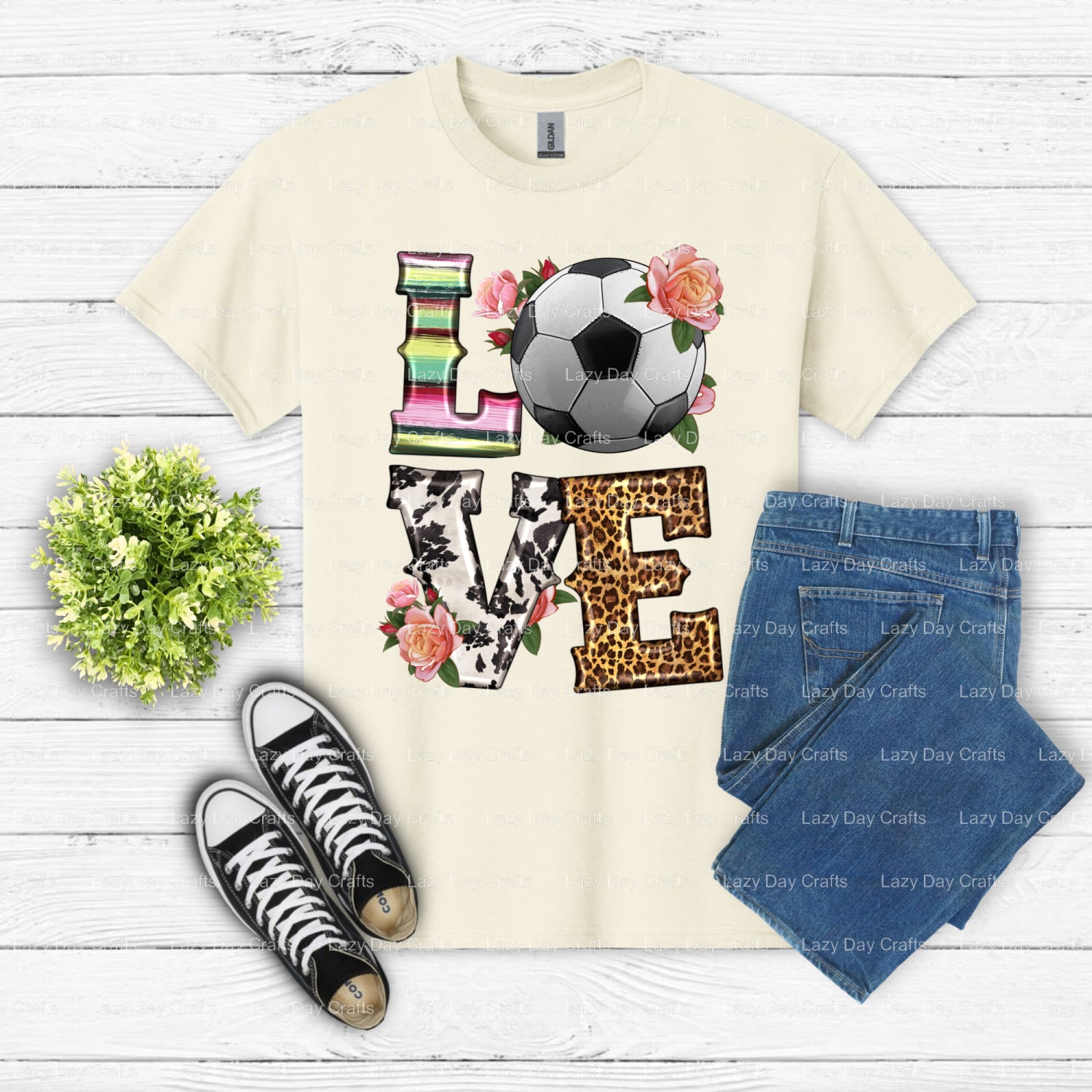 Western Love Soccer – Soccer DTF Transfer (view 1 of 2) – by Lazy Day Crafts – DTF Transfers – Soccer, DTF Transfers