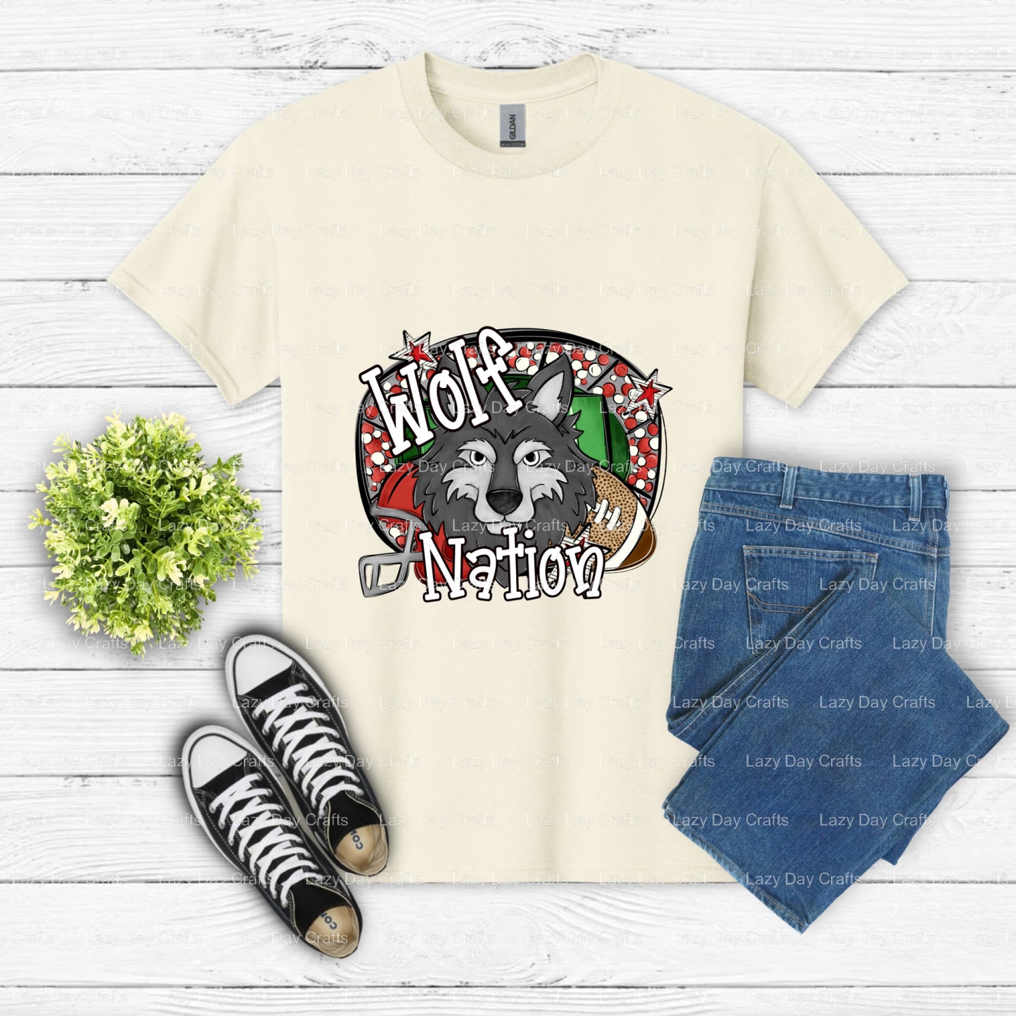 WOLF Mascot – DTF Transfer (view 2 of 2) – by Lazy Day Crafts – DTF Transfers – DTF Transfers, Premade DTF