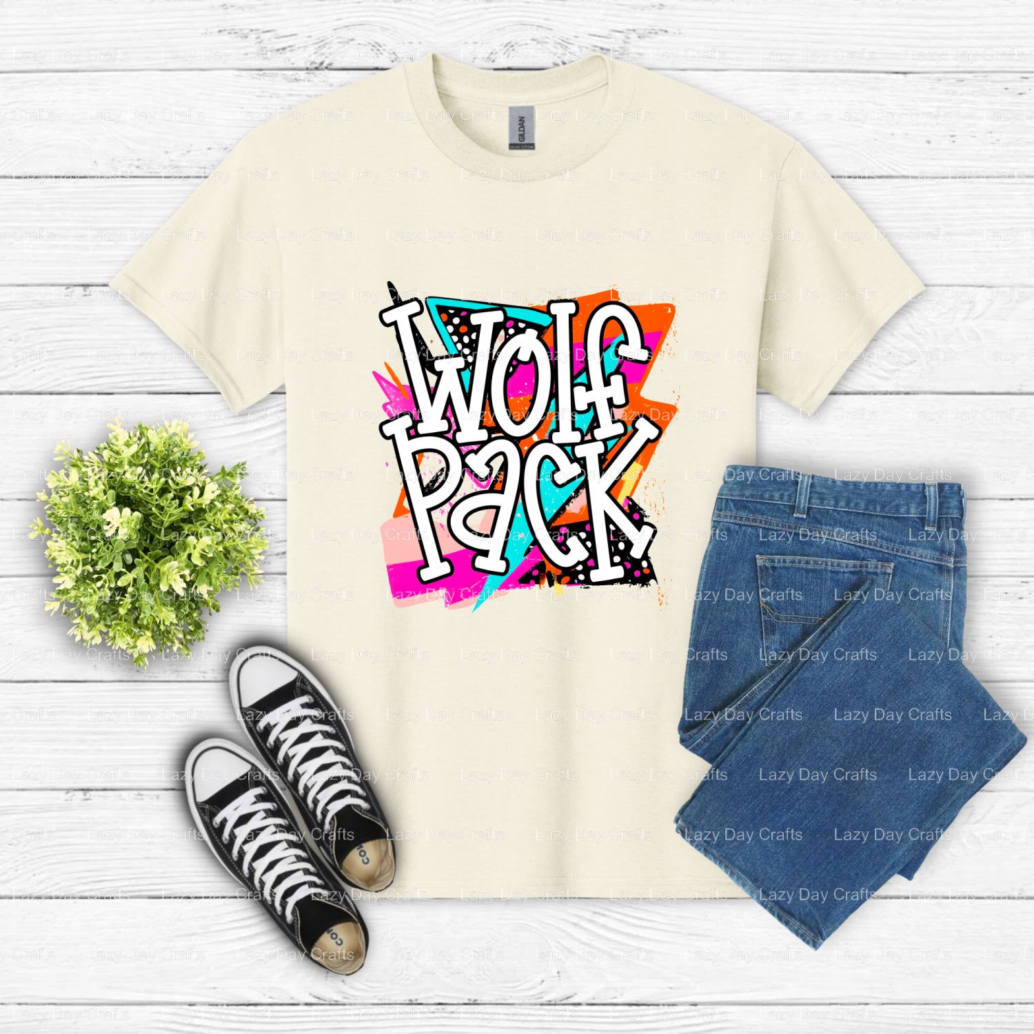 WOLF PACK – School Spirit DTF Transfer (view 2 of 2) – by Lazy Day Crafts – DTF Transfers – DTF Transfers, Premade DTF