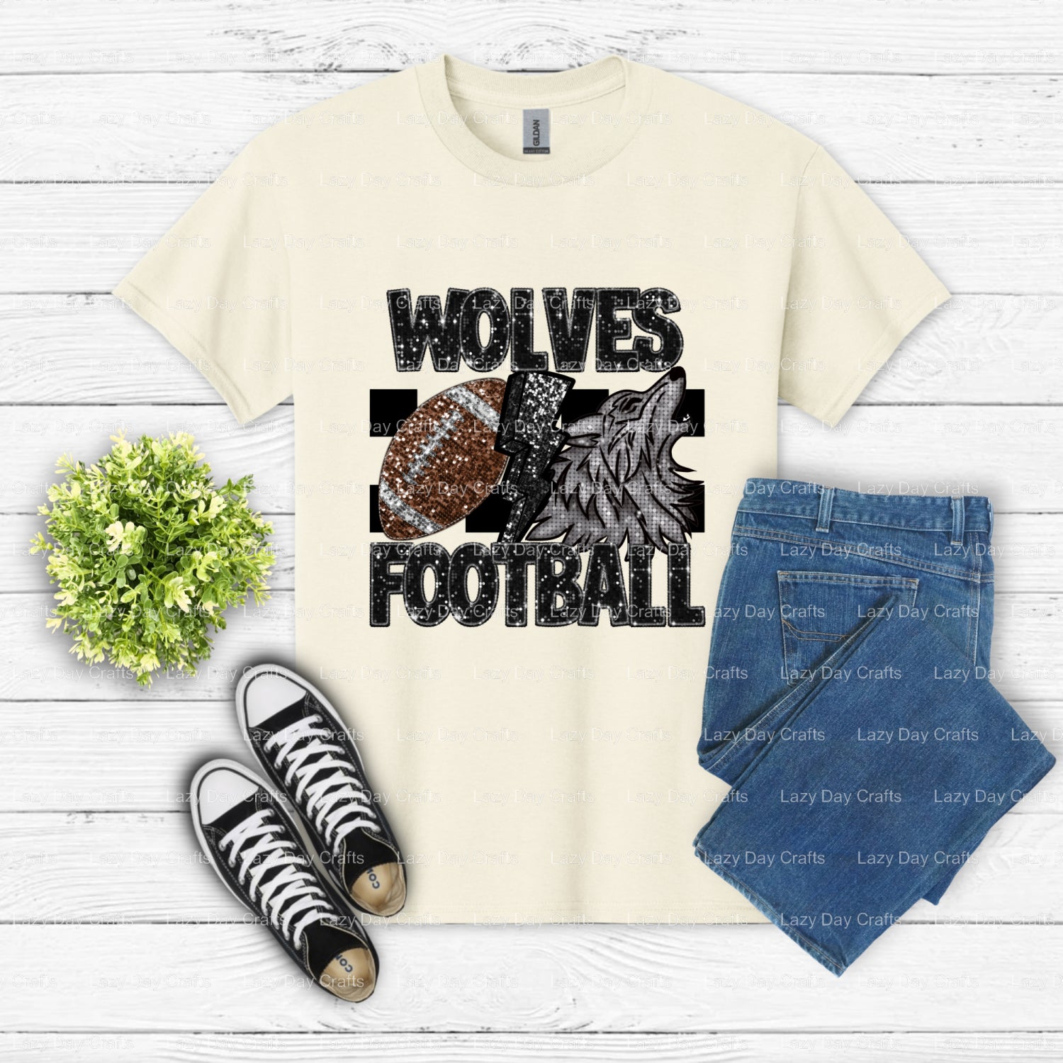 WOLVES FOOTBALL – Fan Gear DTF Transfer (view 2 of 2) – by Lazy Day Crafts – DTF Transfers – DTF Transfers, Premade DTF