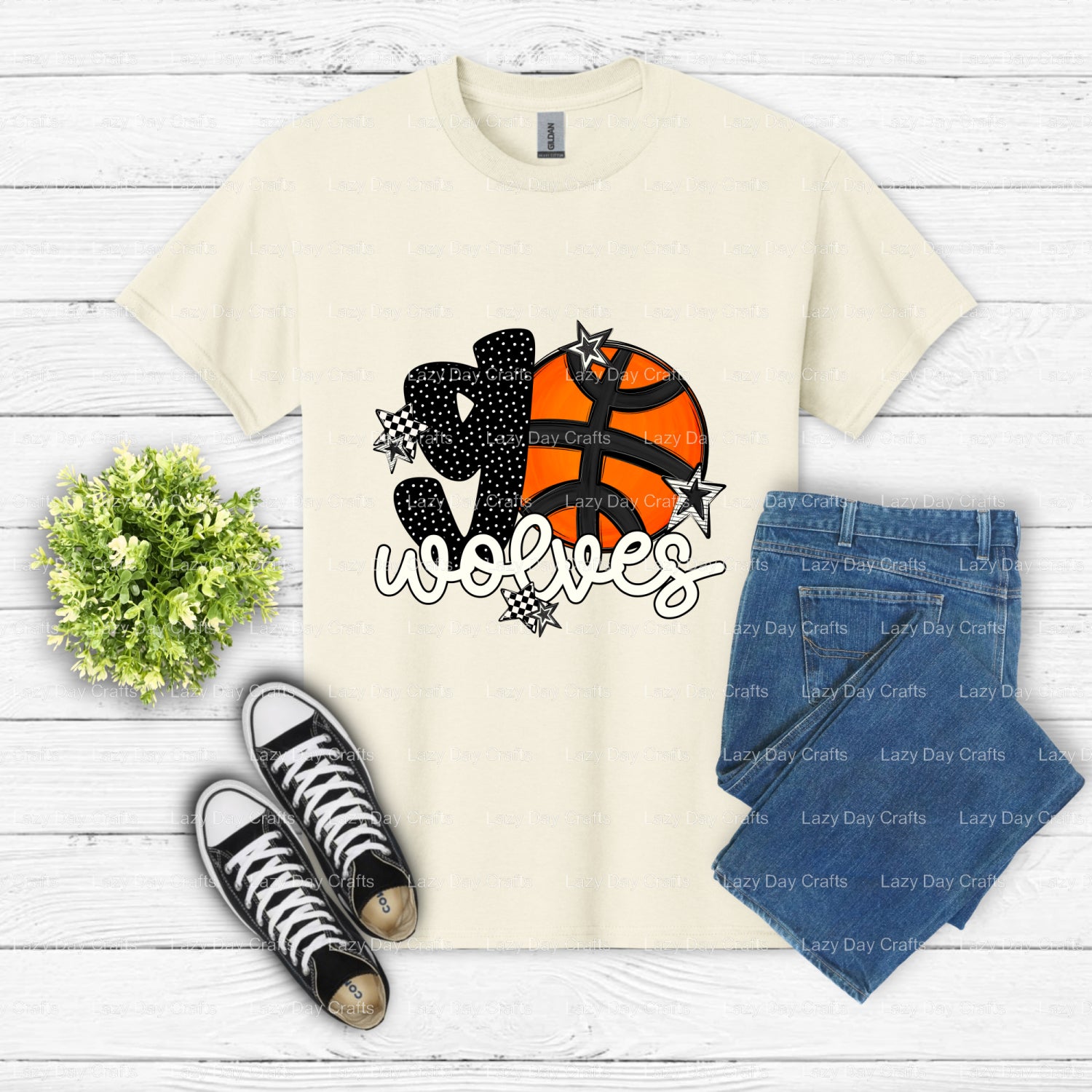 WOLVES Geometric Wolf Head – School Spirit DTF Transfer (view 1 of 2) – by Lazy Day Crafts – DTF Transfers – DTF Transfers...