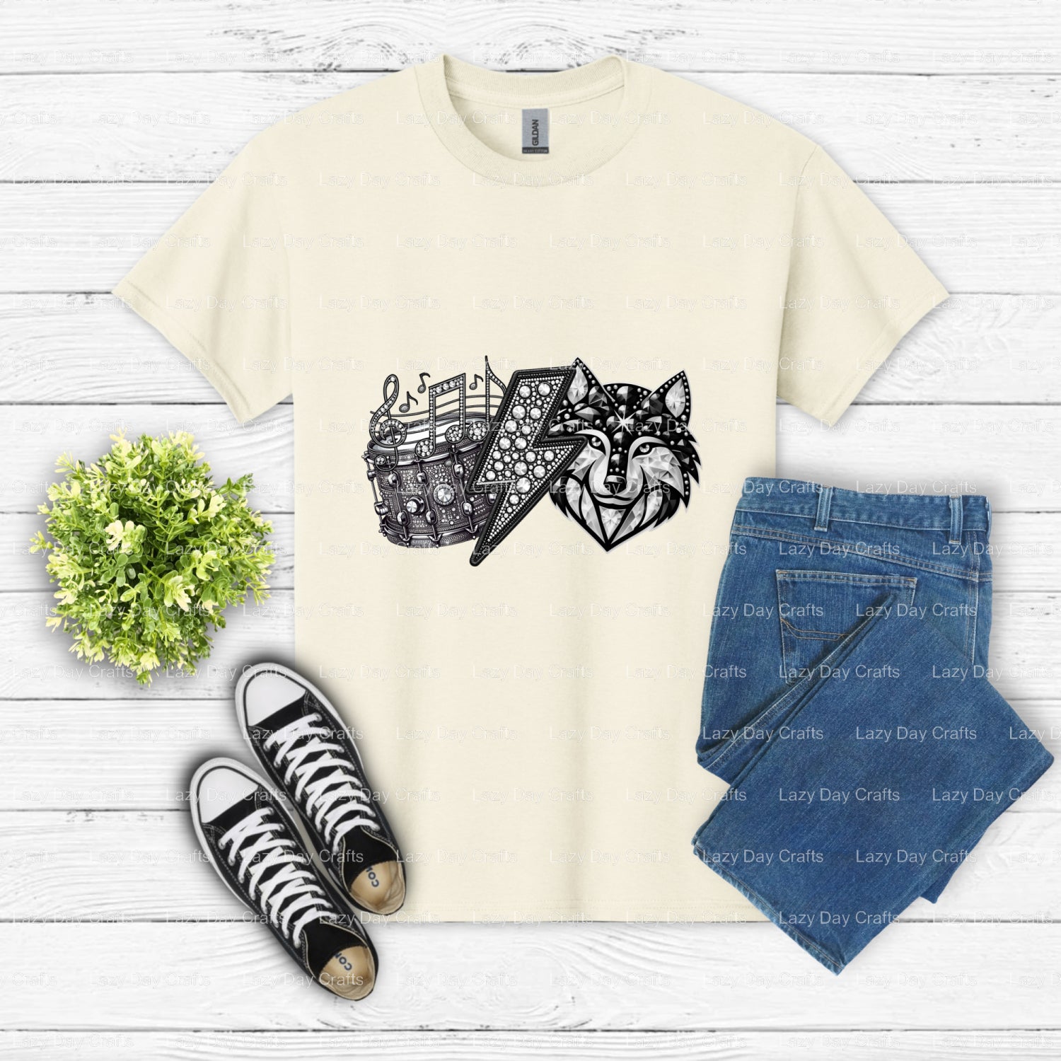 WOLVES Geometric Wolf – School Spirit DTF Transfer (view 1 of 2) – by Lazy Day Crafts – DTF Transfers – DTF Transfers, Pre...