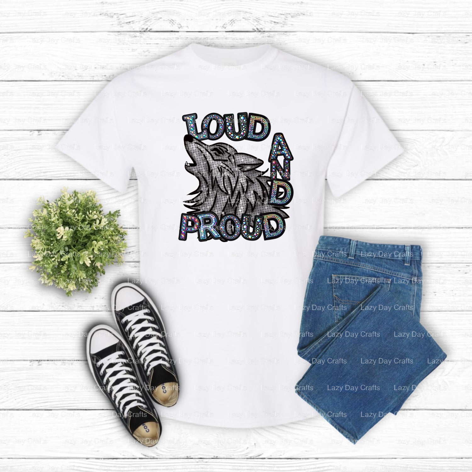 WOLVES Glitter Howling Wolf – School Spirit DTF Transfer (view 1 of 2) – by Lazy Day Crafts – DTF Transfers – DTF Transfer...