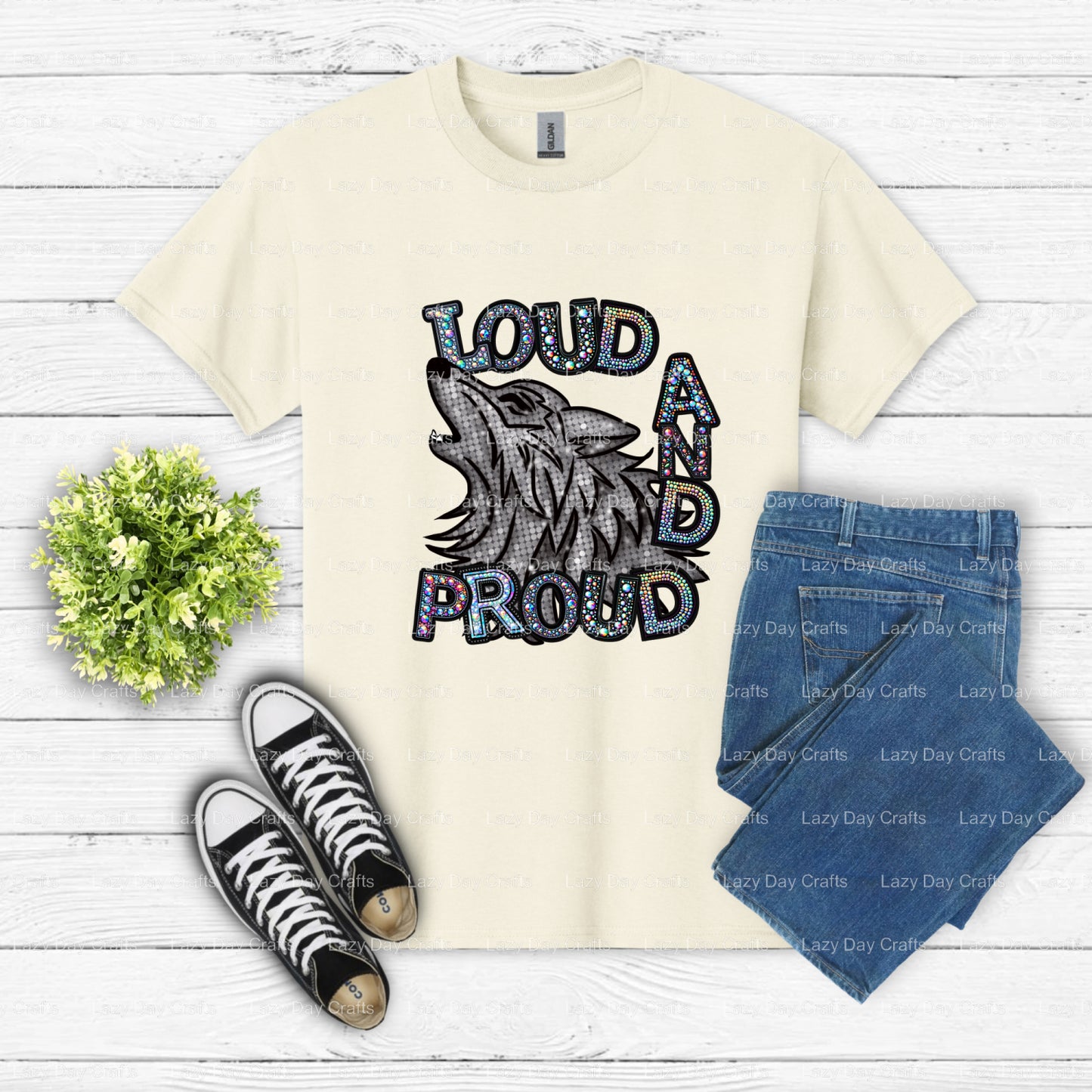 WOLVES Glitter Howling Wolf – School Spirit DTF Transfer (view 2 of 2) – by Lazy Day Crafts – DTF Transfers – DTF Transfer...