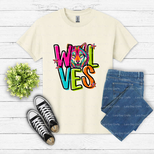WOLVES – School Spirit DTF Transfer (view 1 of 2) – by Lazy Day Crafts – DTF Transfers – DTF Transfers, Premade DTF