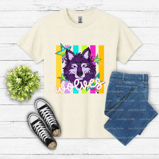 WOLVES – School Spirit DTF Transfer (view 1 of 2) – by Lazy Day Crafts – DTF Transfers – DTF Transfers, Premade DTF