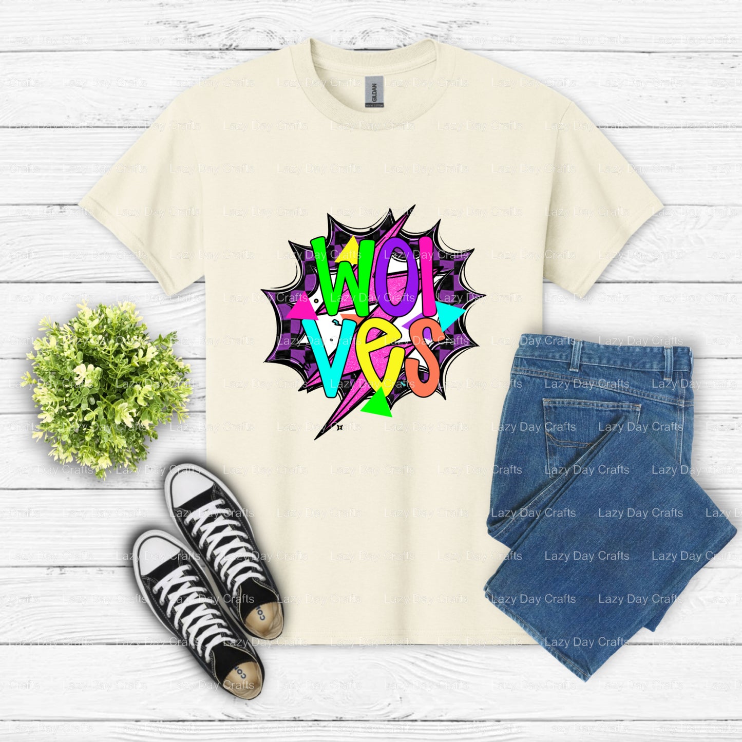 WOLVES – School Spirit DTF Transfer (view 1 of 2) – by Lazy Day Crafts – DTF Transfers – DTF Transfers, Premade DTF
