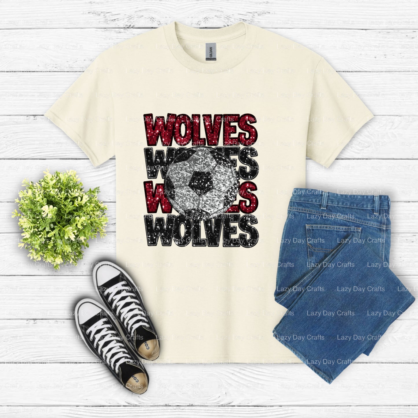 WOLVES – School Spirit DTF Transfer (view 1 of 2) – by Lazy Day Crafts – DTF Transfers – DTF Transfers, Premade DTF