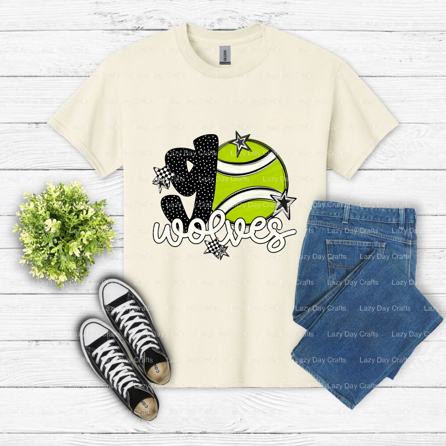 WOLVES – School Spirit DTF Transfer (view 1 of 2) – by Lazy Day Crafts – DTF Transfers – DTF Transfers, Premade DTF