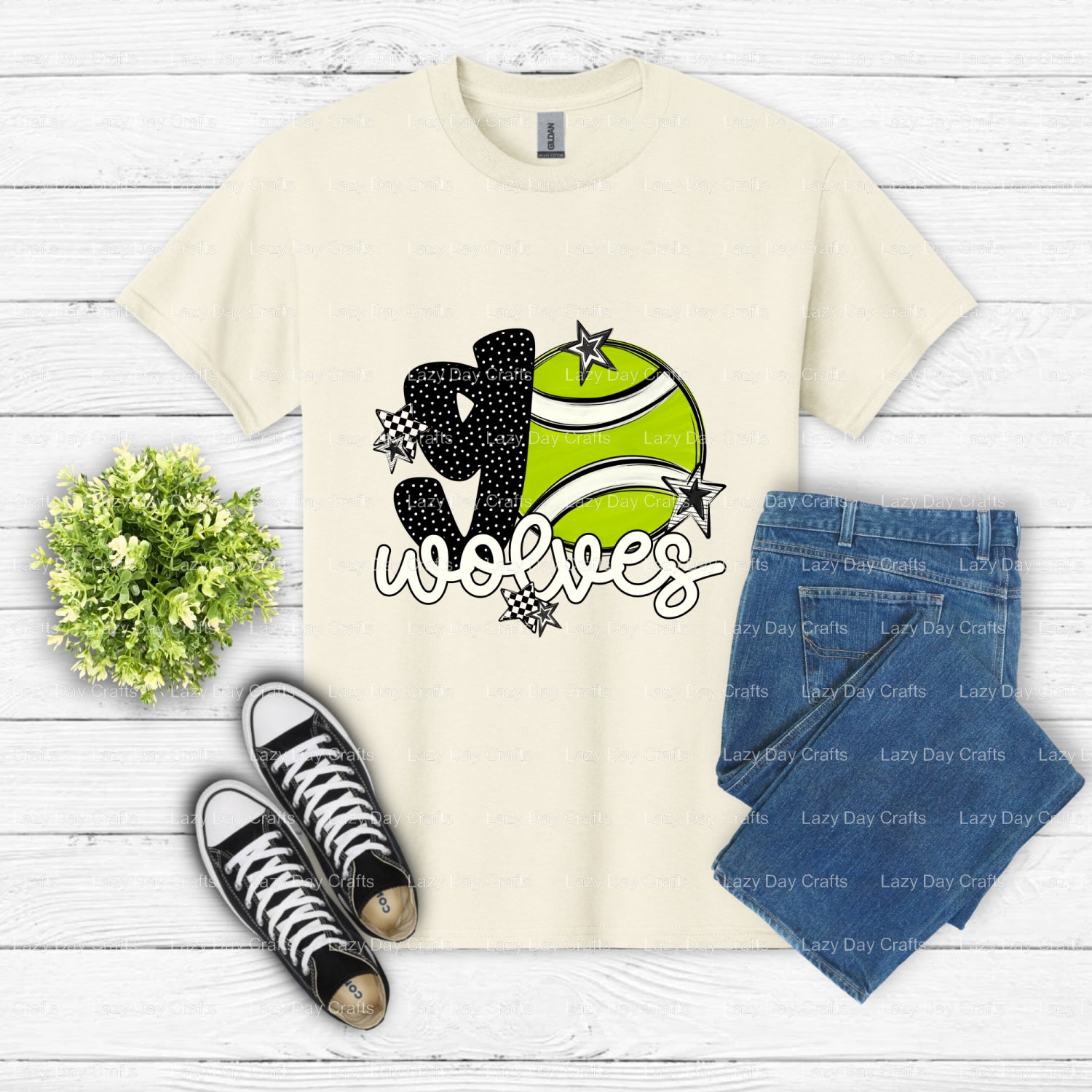 WOLVES – School Spirit DTF Transfer (view 1 of 2) – by Lazy Day Crafts – DTF Transfers – DTF Transfers, Premade DTF