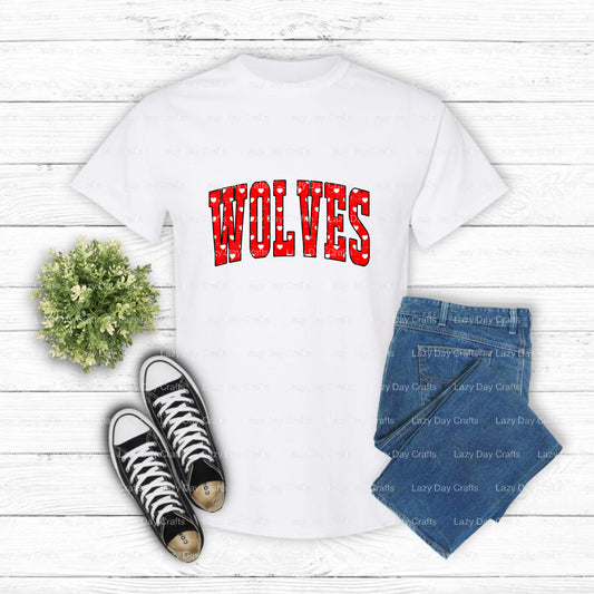 WOLVES – School Spirit DTF Transfer (view 1 of 2) – by Lazy Day Crafts – DTF Transfers – DTF Transfers, Lazy Day Crafts