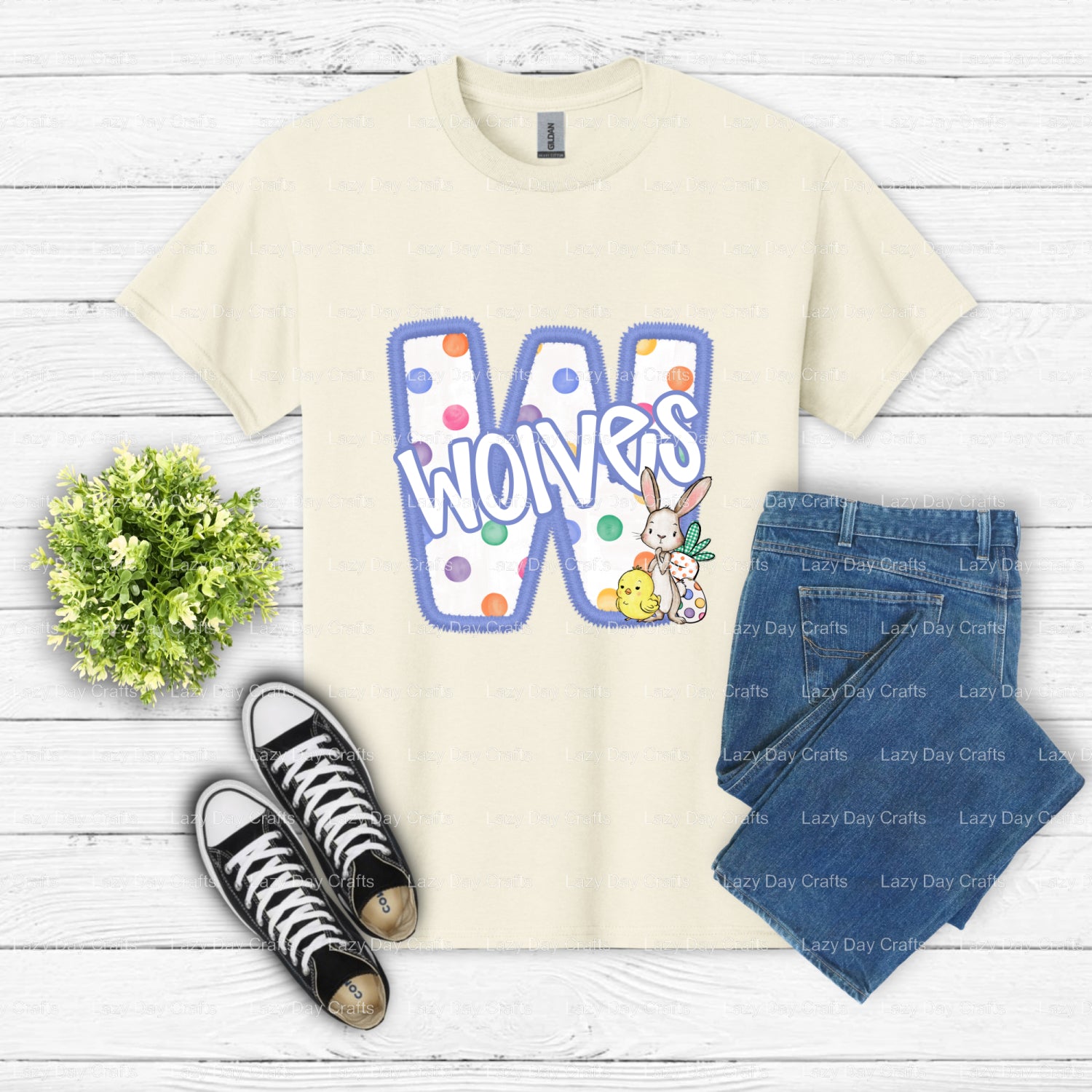 WOLVES – School Spirit DTF Transfer (view 1 of 2) – by Lazy Day Crafts – DTF Transfers – DTF Transfers, Premade DTF