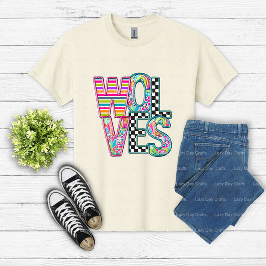 WOLVES – School Spirit DTF Transfer (view 1 of 2) – by Lazy Day Crafts – DTF Transfers – DTF Transfers, Premade DTF
