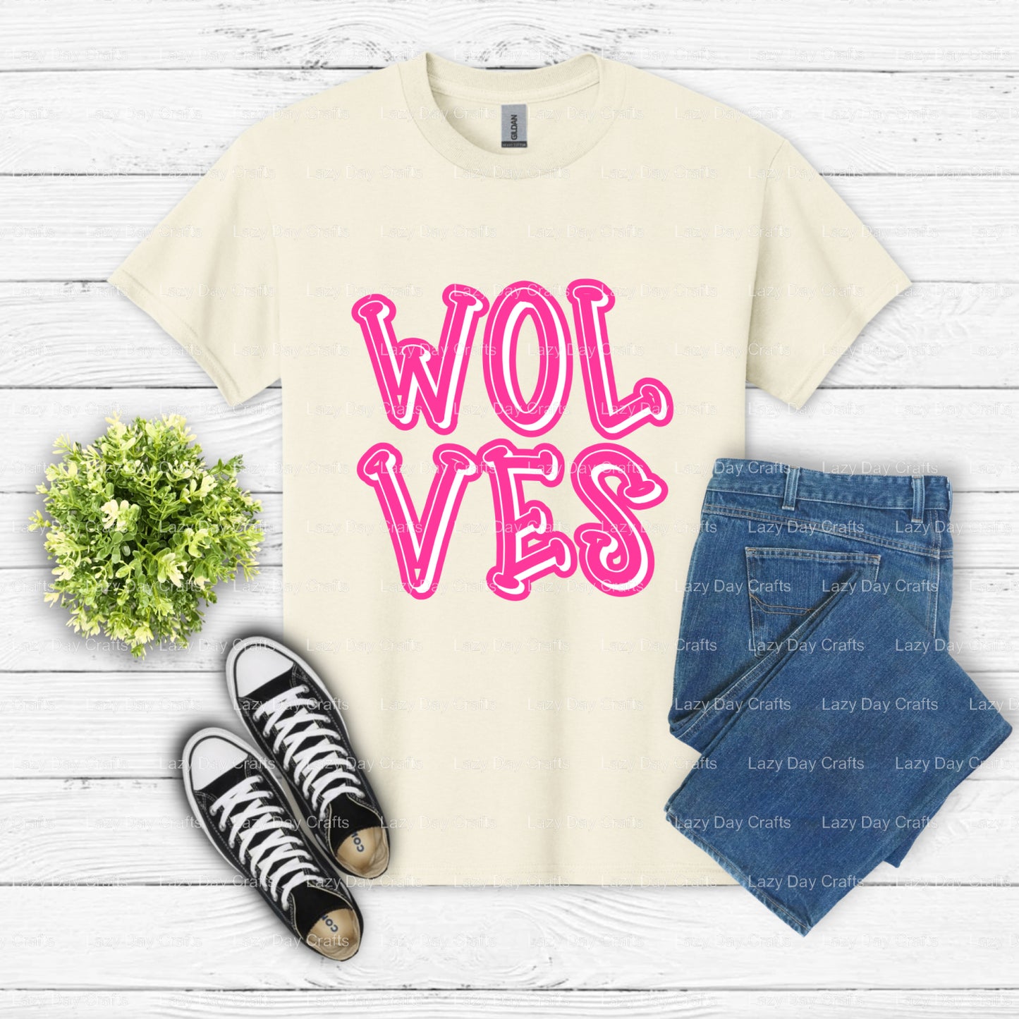 WOLVES – School Spirit DTF Transfer (view 2 of 2) – by Lazy Day Crafts – DTF Transfers – DTF Transfers, Premade DTF