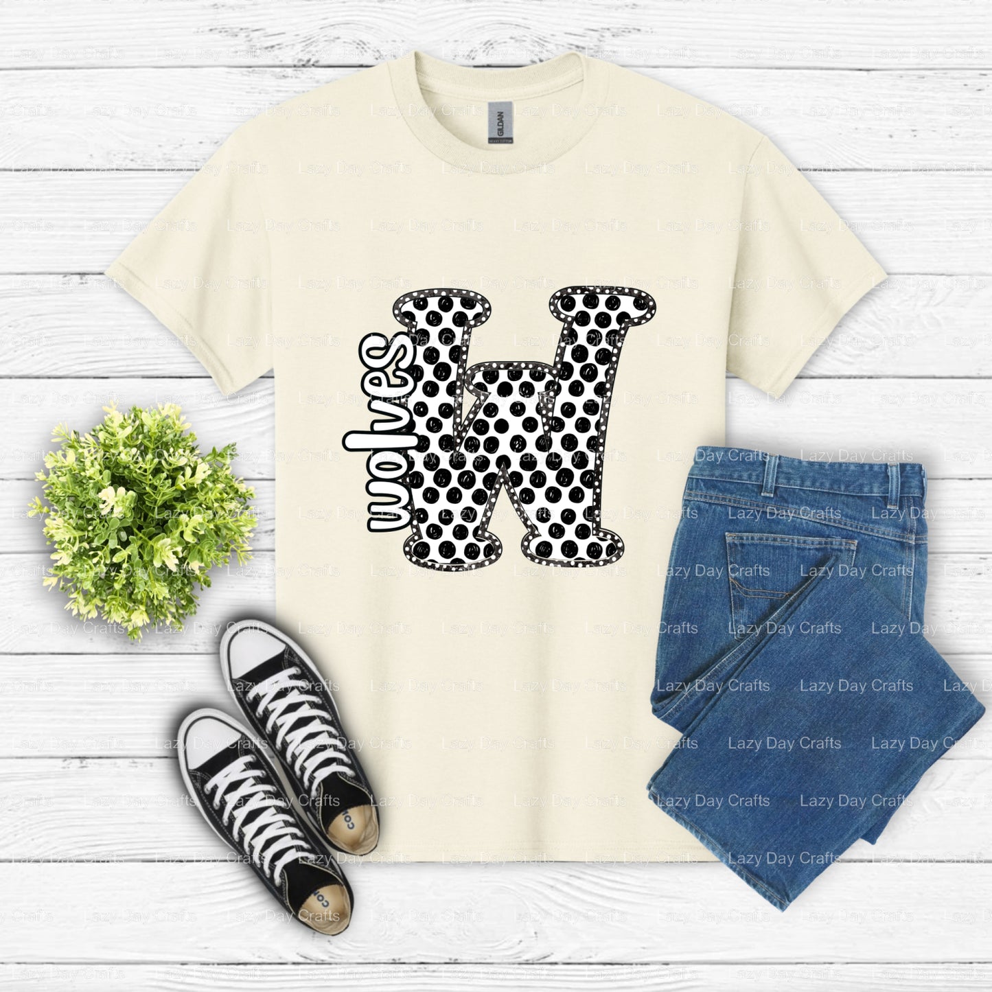 WOLVES – School Spirit DTF Transfer (view 2 of 2) – by Lazy Day Crafts – DTF Transfers – DTF Transfers, Premade DTF