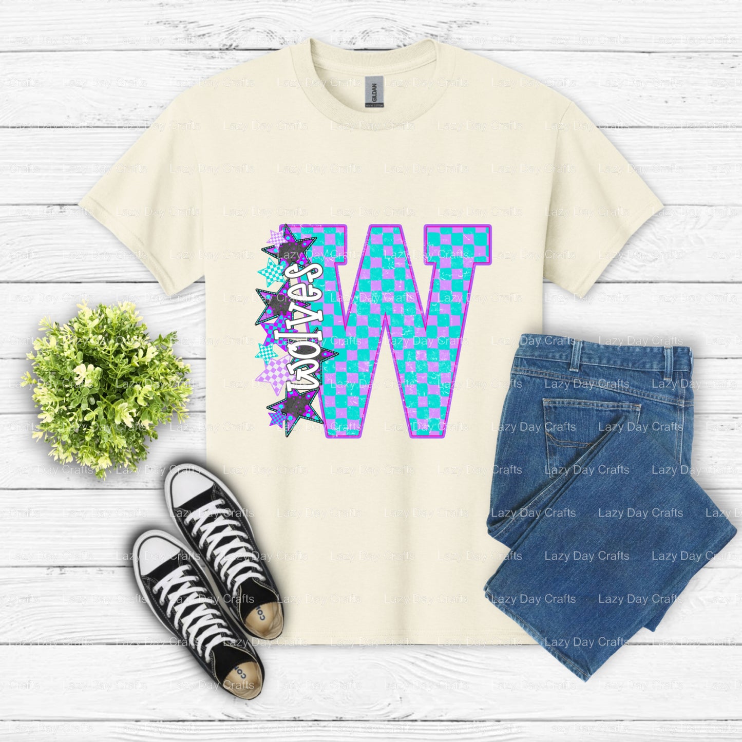 WOLVES – School Spirit DTF Transfer (view 2 of 2) – by Lazy Day Crafts – DTF Transfers – DTF Transfers, Premade DTF