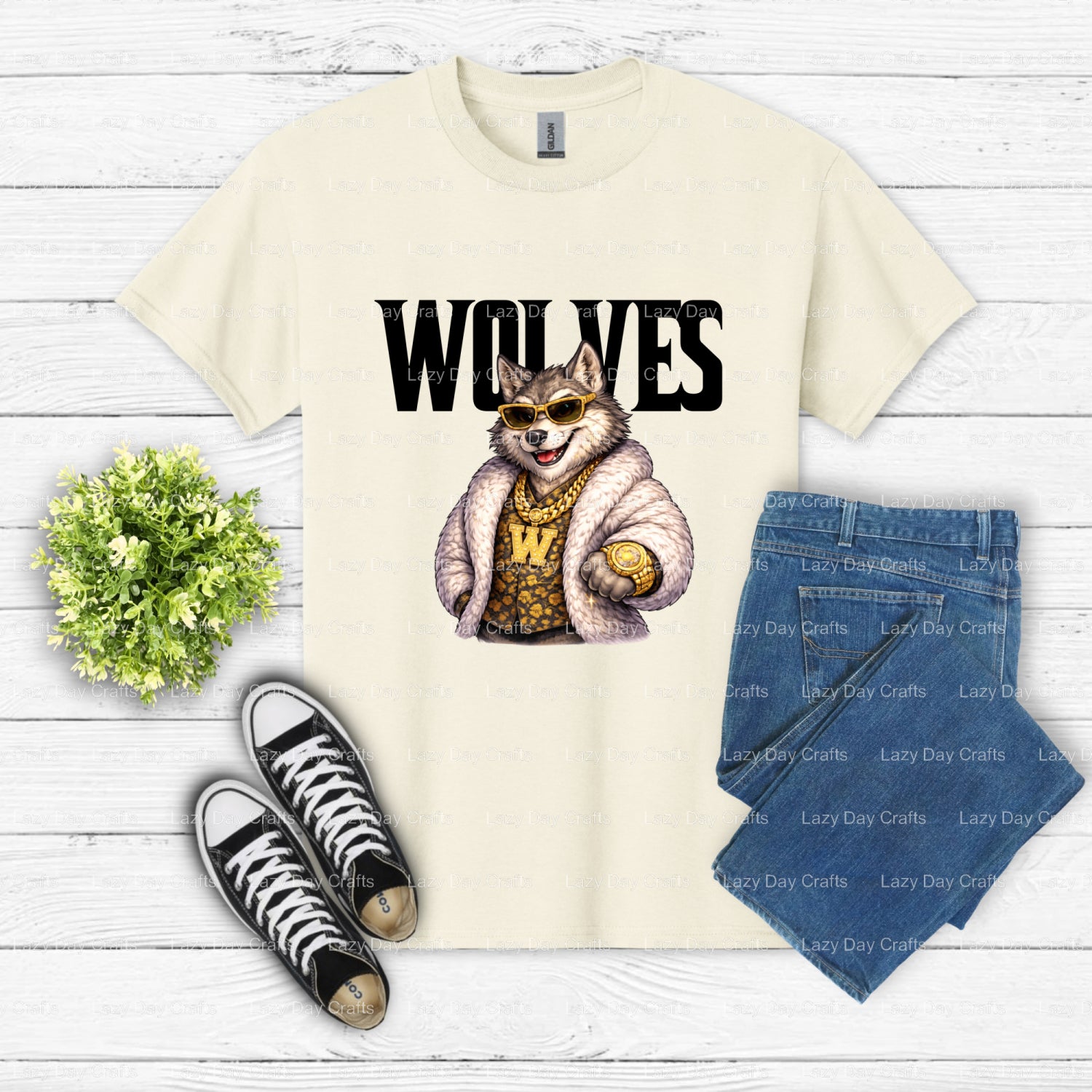 WOLVES – School Spirit DTF Transfer (view 2 of 2) – by Lazy Day Crafts – DTF Transfers – DTF Transfers, Premade DTF