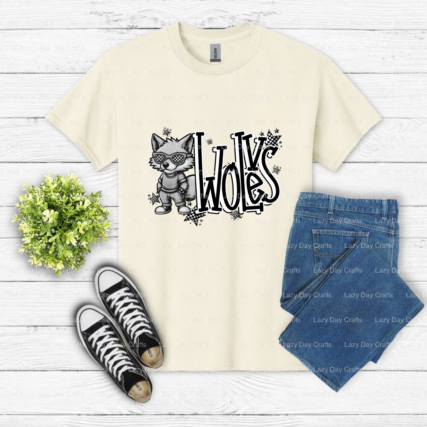 WOLVES – School Spirit DTF Transfer (view 2 of 2) – by Lazy Day Crafts – DTF Transfers – DTF Transfers, Premade DTF
