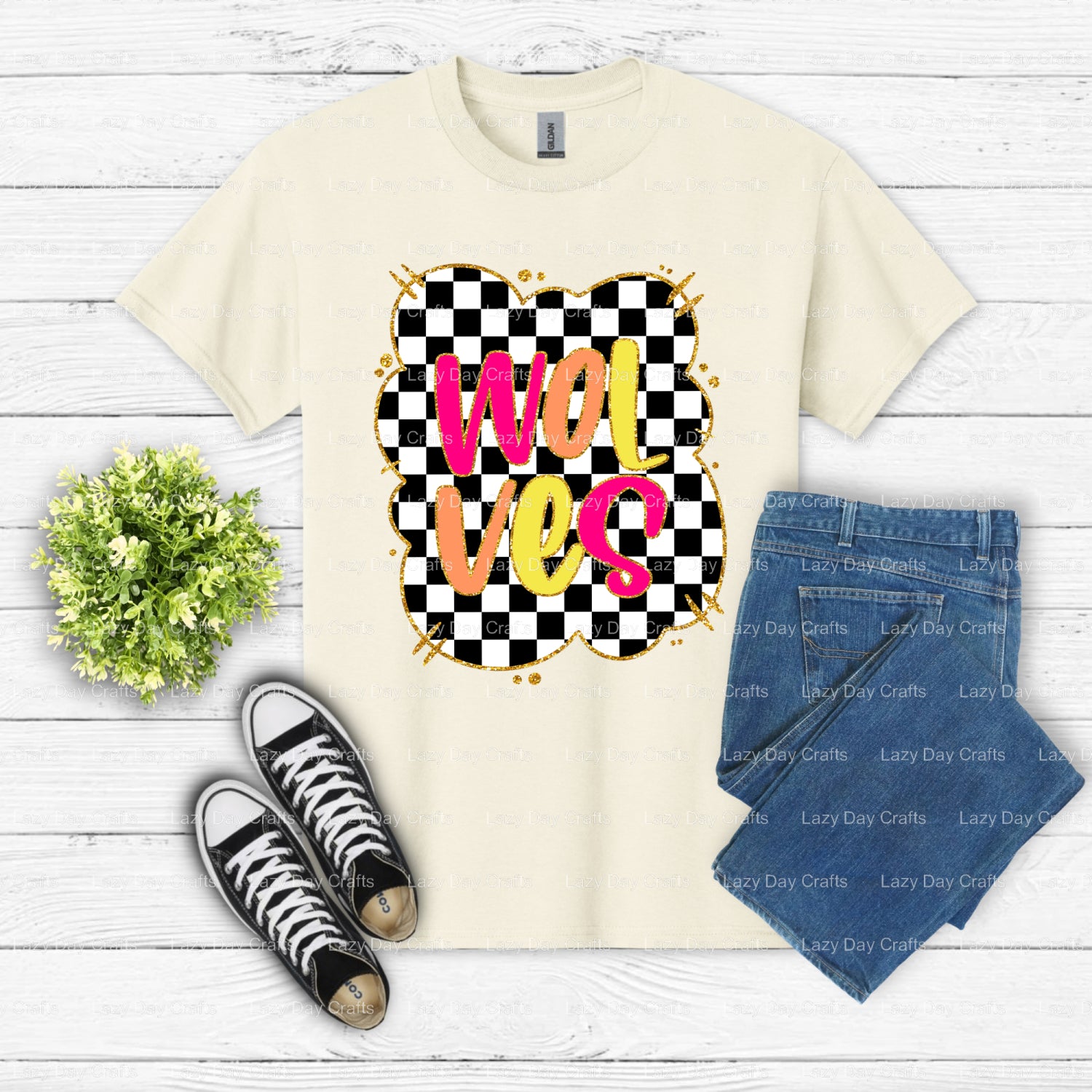 WOLVES – School Spirit DTF Transfer (view 2 of 2) – by Lazy Day Crafts – DTF Transfers – DTF Transfers, Premade DTF