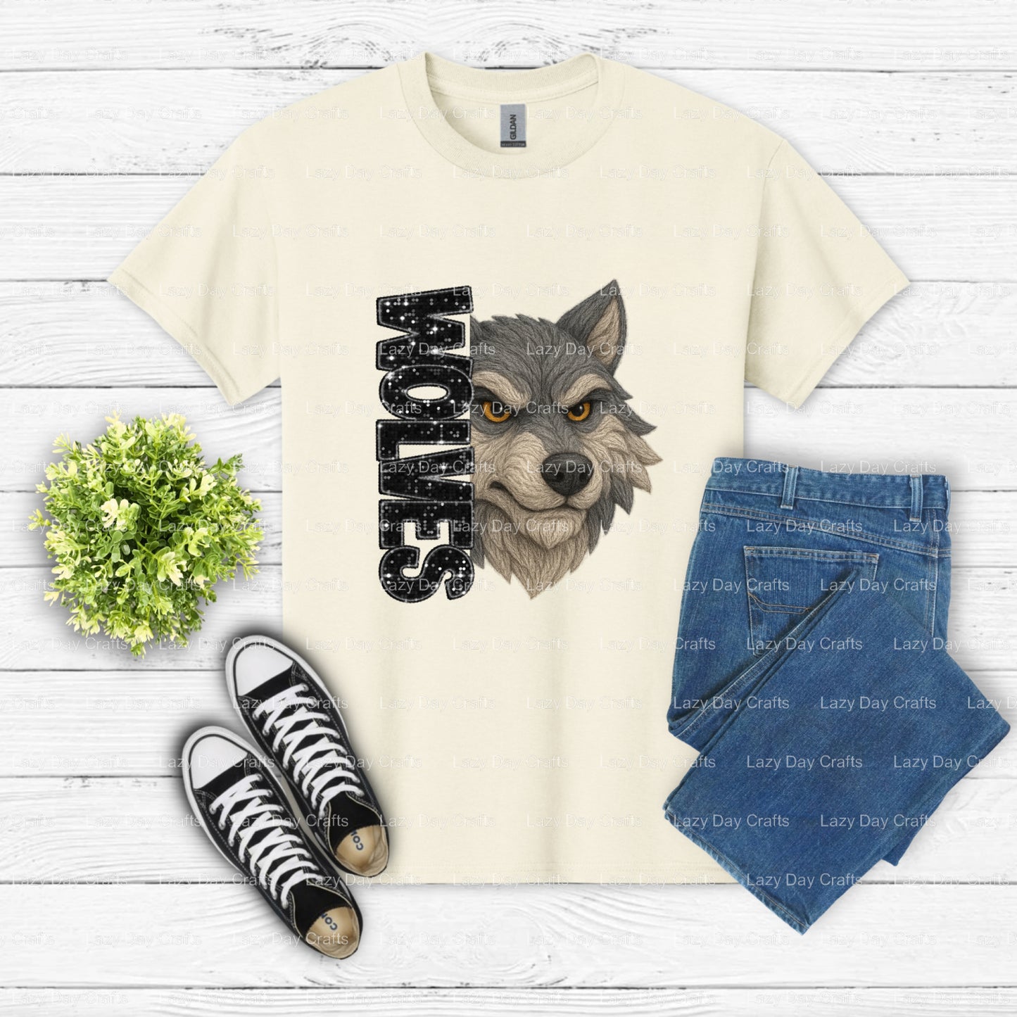 WOLVES – School Spirit DTF Transfer (view 2 of 2) – by Lazy Day Crafts – DTF Transfers – DTF Transfers, Premade DTF
