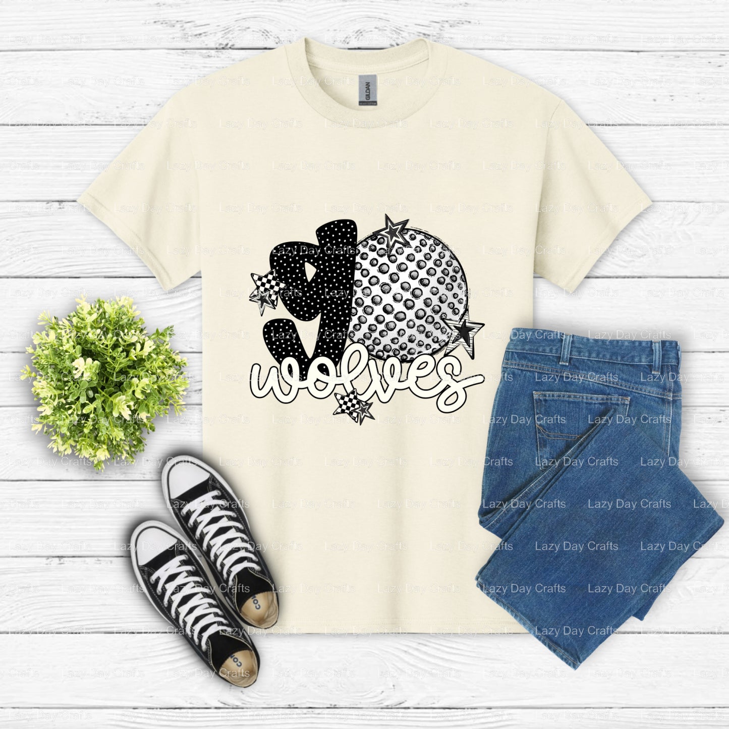WOLVES – Wolf Mascot DTF Transfer (view 2 of 2) – by Lazy Day Crafts – DTF Transfers – DTF Transfers, Premade DTF