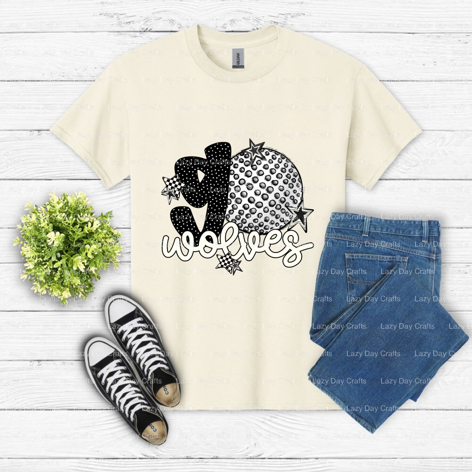 WOLVES – Wolf Mascot DTF Transfer (view 2 of 2) – by Lazy Day Crafts – DTF Transfers – DTF Transfers, Premade DTF