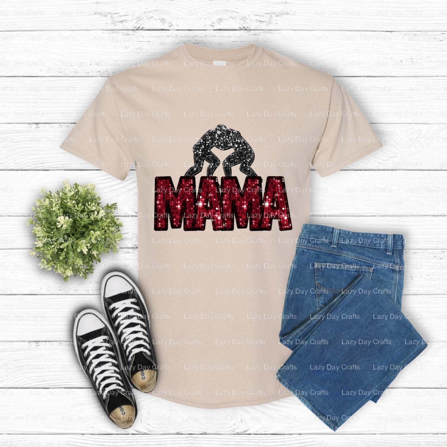 WRESTLING MAMA – DTF Transfer (view 2 of 2) – by Lazy Day Crafts – DTF Transfers – DTF Transfers, custom apparel