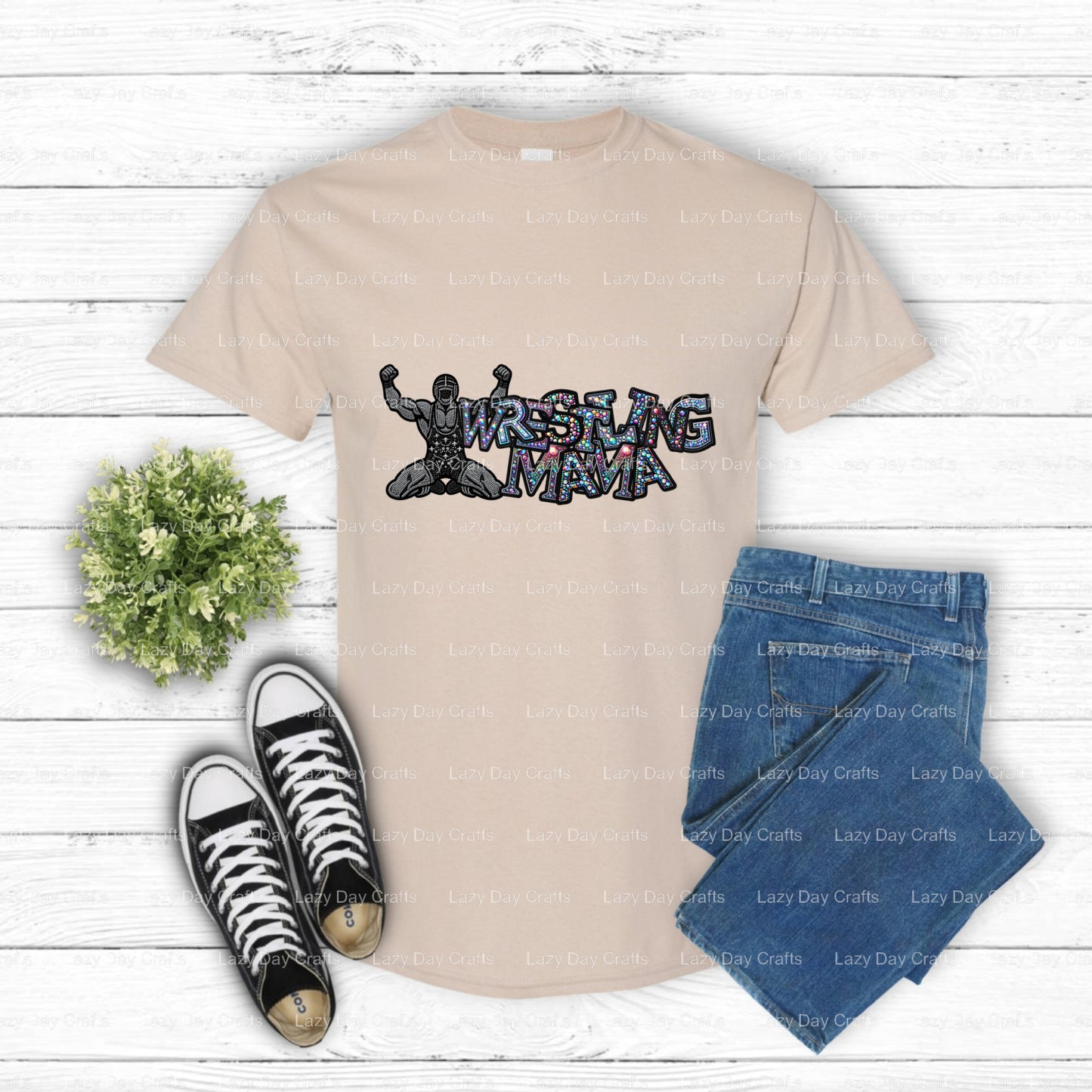 WRESTLING MAMA – DTF Transfer (view 2 of 2) – by Lazy Day Crafts – DTF Transfers – DTF Transfers, Premade DTF