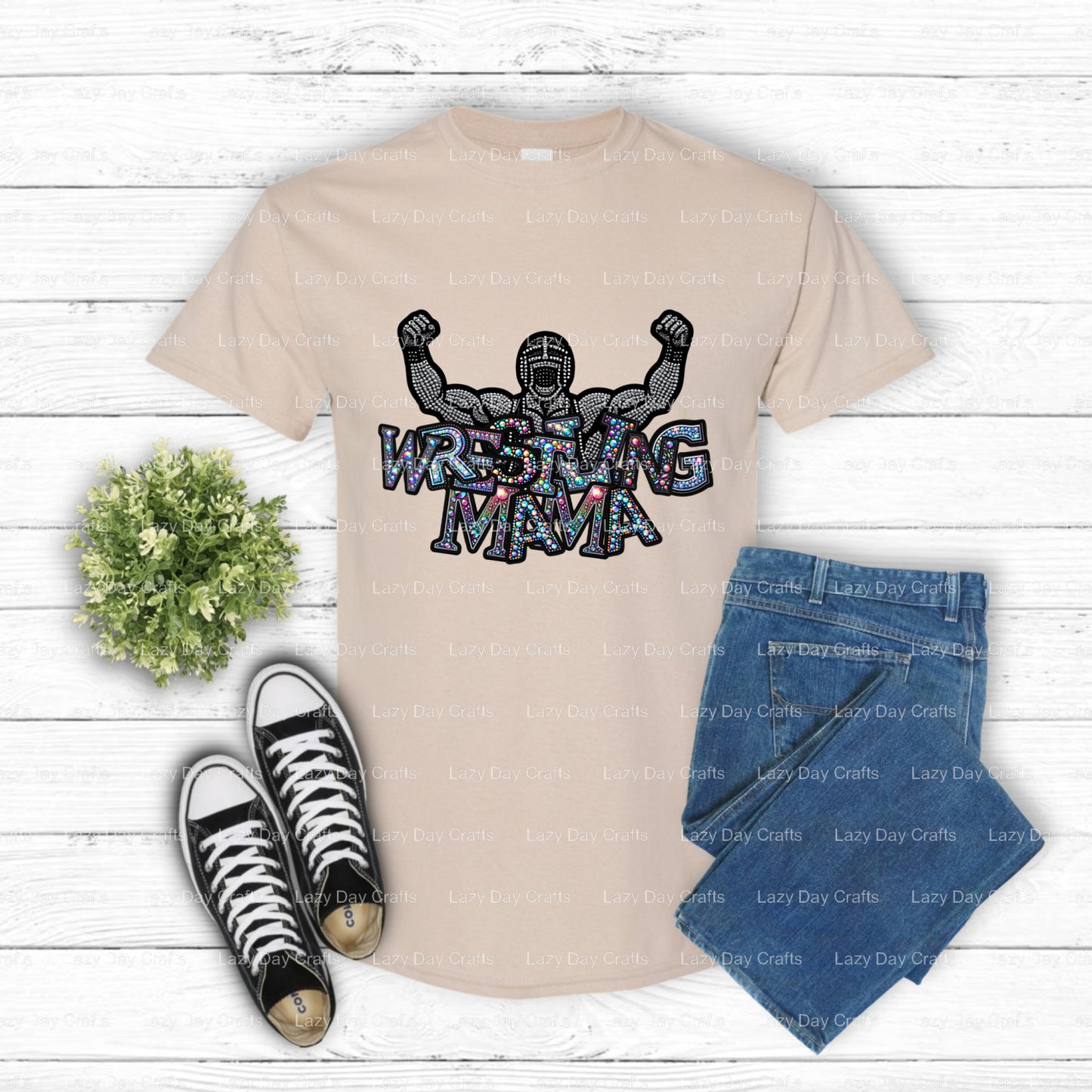 WRESTLING MAMA – DTF Transfer (view 2 of 2) – by Lazy Day Crafts – DTF Transfers – DTF Transfers, Premade DTF