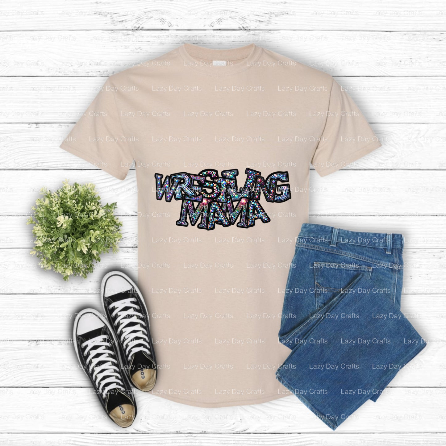 WRESTLING MAMA – DTF Transfer (view 2 of 2) – by Lazy Day Crafts – DTF Transfers – DTF Transfers, Premade DTF