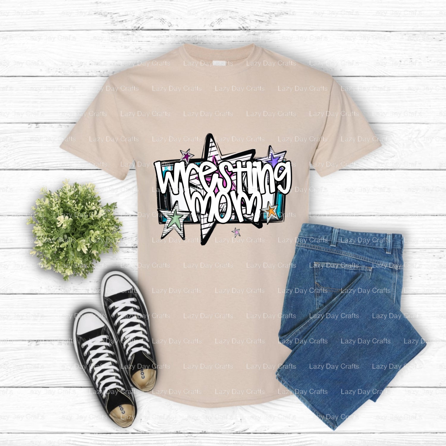 WRESTLING MOM – Premade DTF Transfer (view 2 of 2) – by Lazy Day Crafts – DTF Transfers – DTF Transfers, Premade DTF